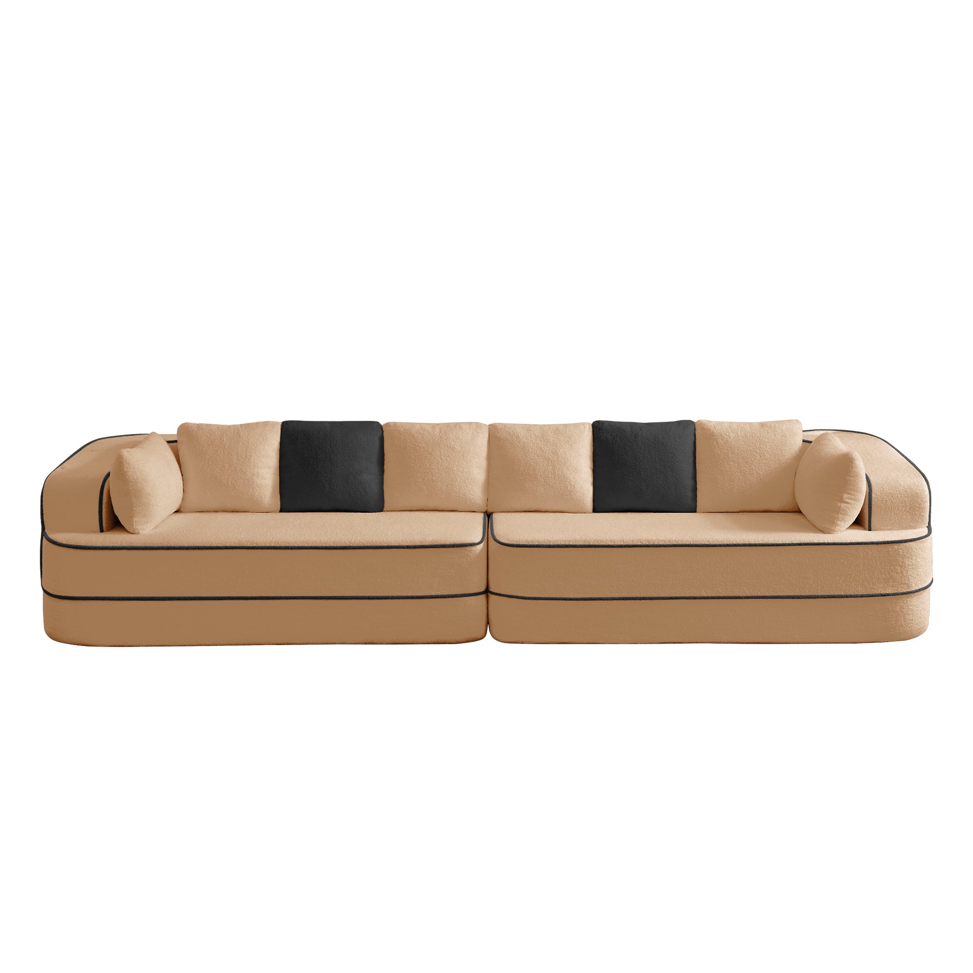 Gilbert 135" Teddy Fabric 4-Seat Oversized Modular Sofa