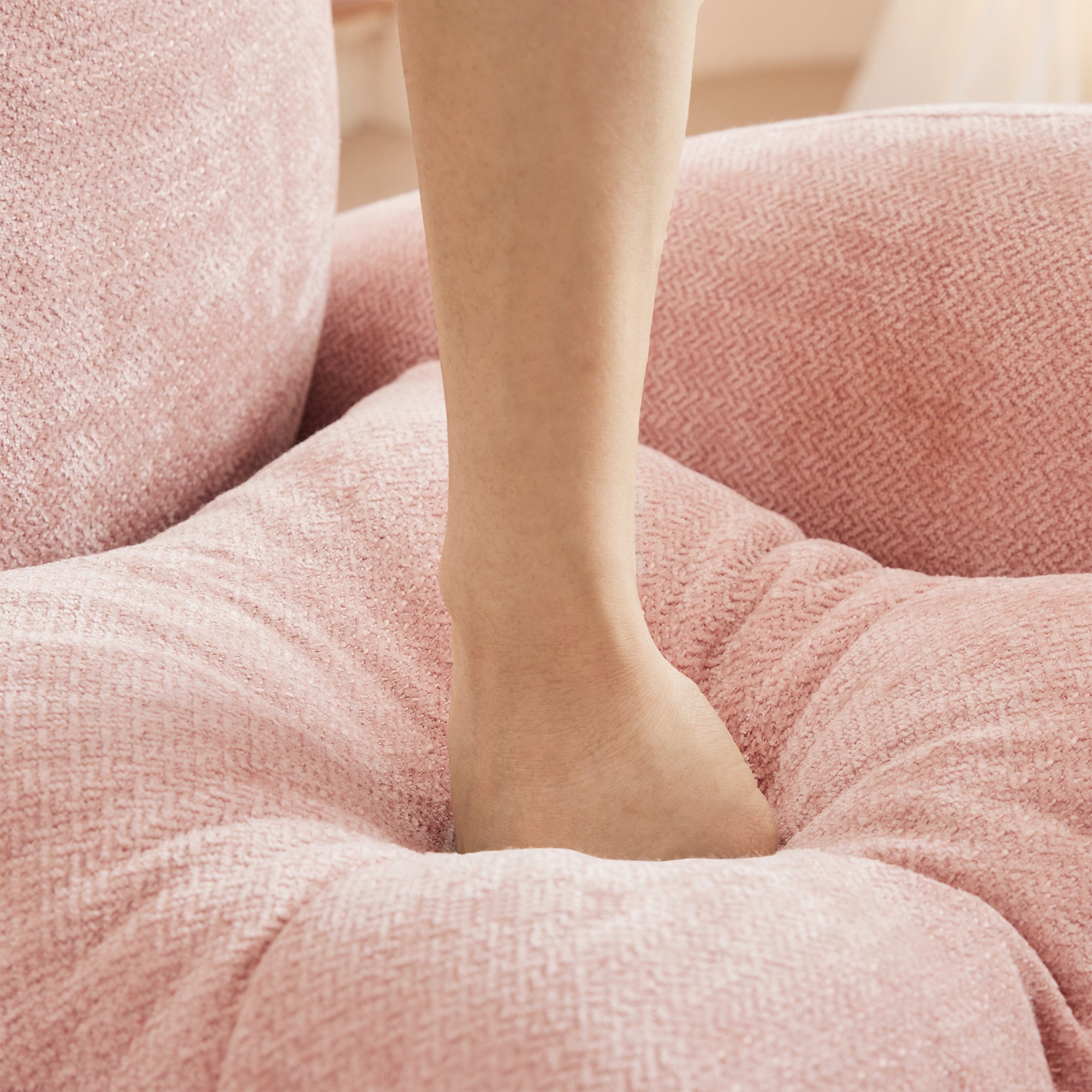 Roselyn 107" Modular Chenille Cloud U-Shaped Sectional Sofa with Ottoman and Tufted Cushion Backrest