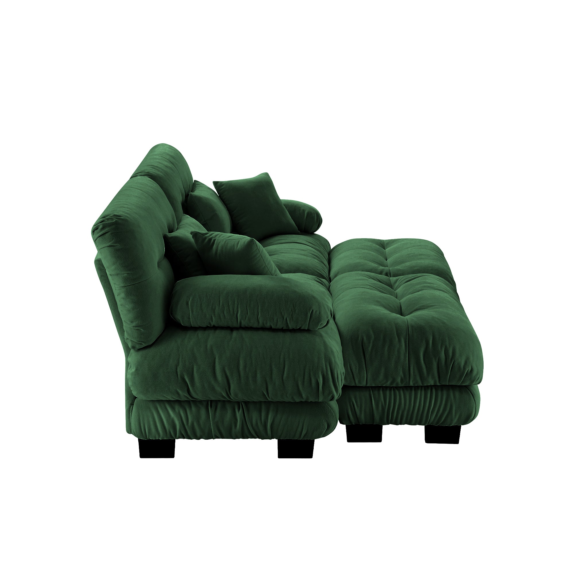 Monterey 94" Modular Chenille Cloud Sofa with 2 Ottomans and Bolstered Armrests