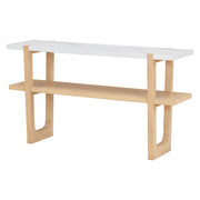 Ravenna Console Table Narrow Entryway Table with Open Shelf, Natural