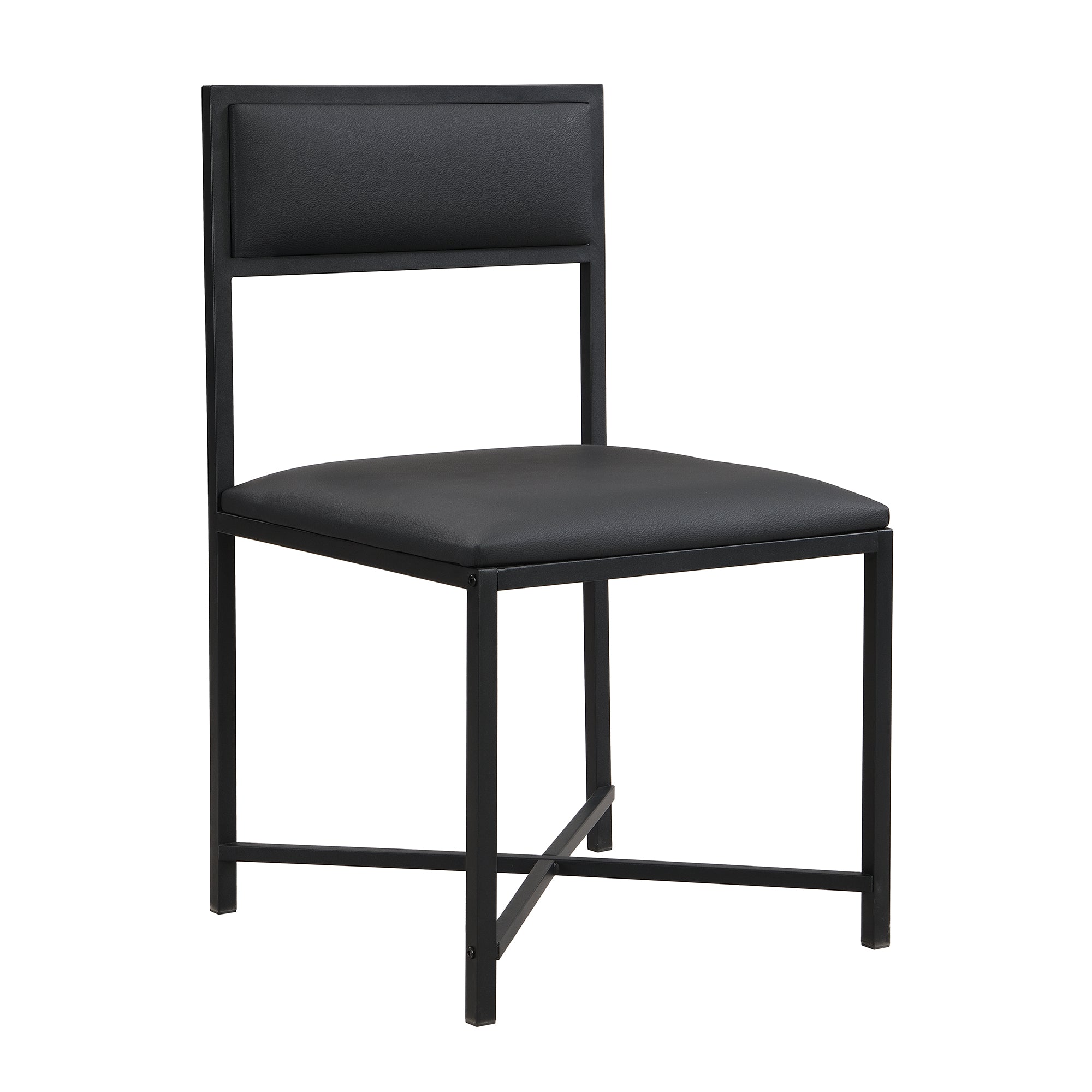 Lento 63" Modern Black 5 Piece Extendable Dining Table Set with Storage and Chairs