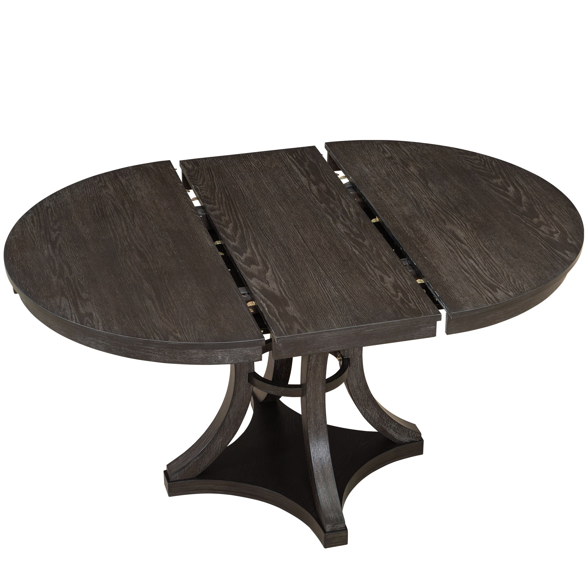 Mavis 47" Retro Espresso 5 Piece Extendable Dining Table Set