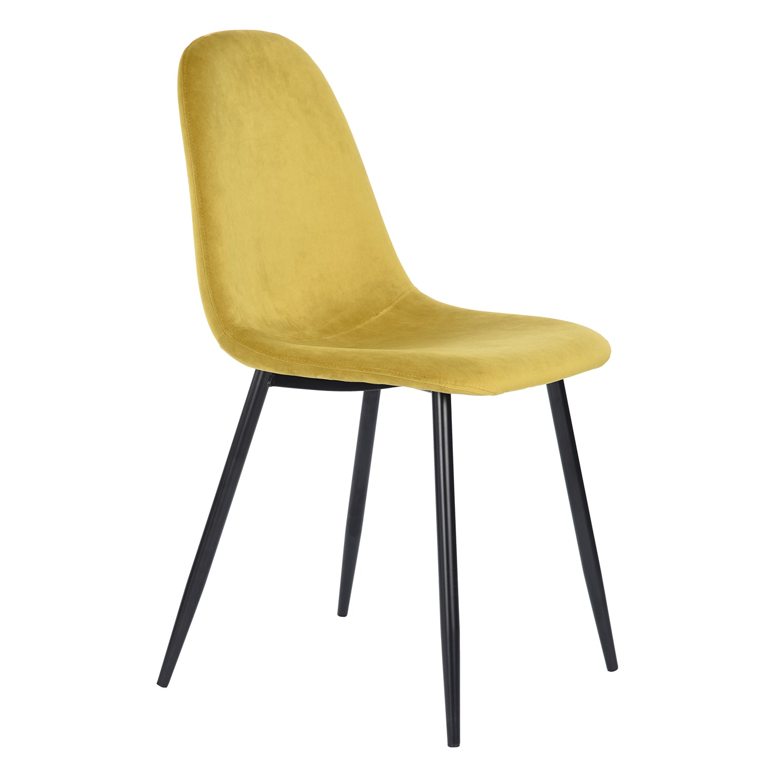 Homy Casa Charlton 2PC Velvet Dining Chair in Yellow