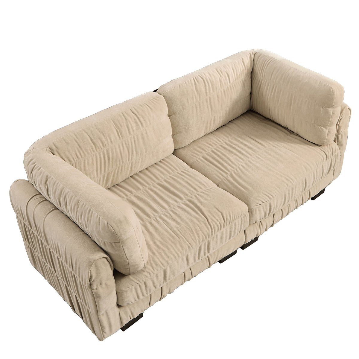 Reston 79" Modular Chenille Loveseat Sofa with Ruched Detailing