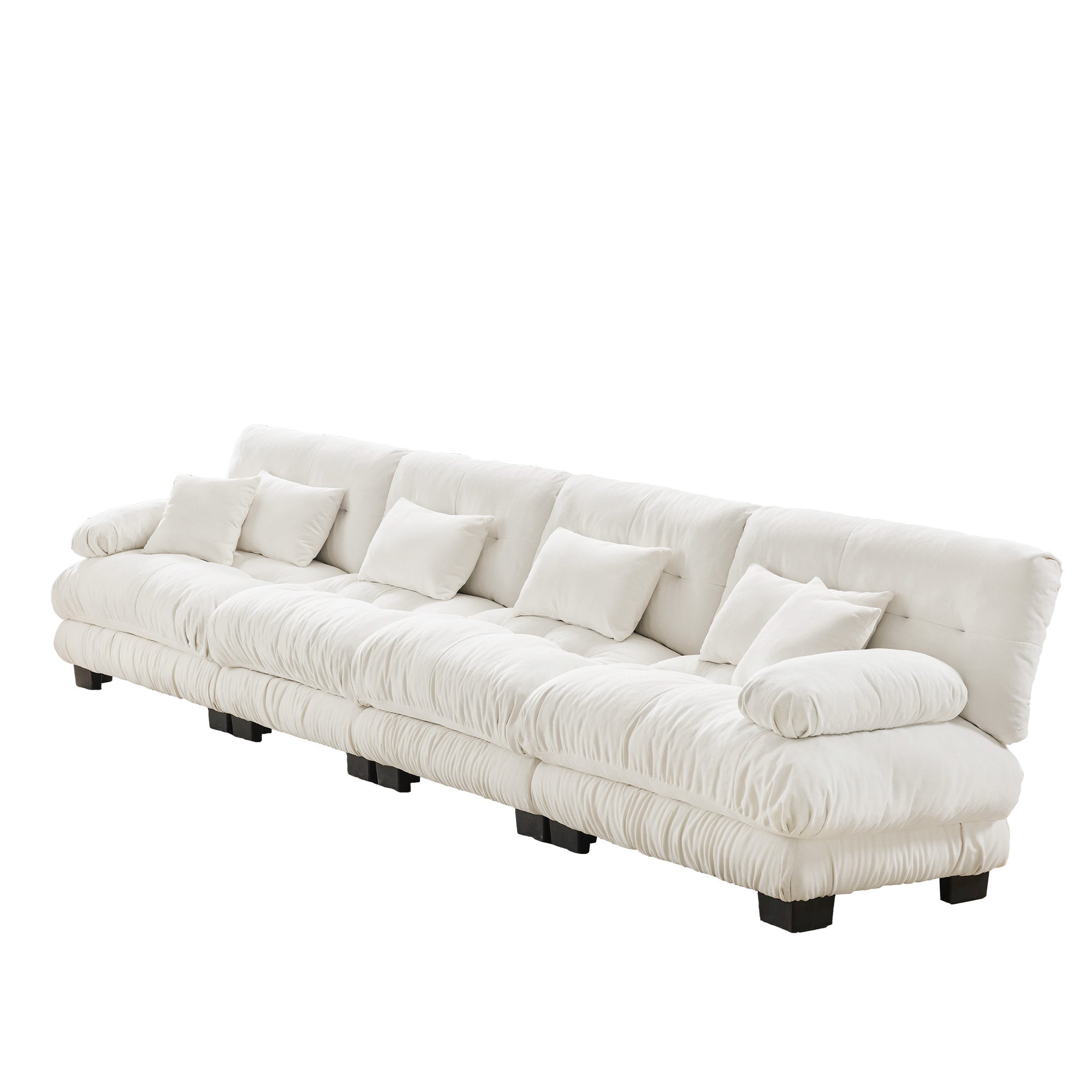 Monterey 173" Extra Large Modular Chenille Cloud Sectional Sofa with Bolstered Armrests
