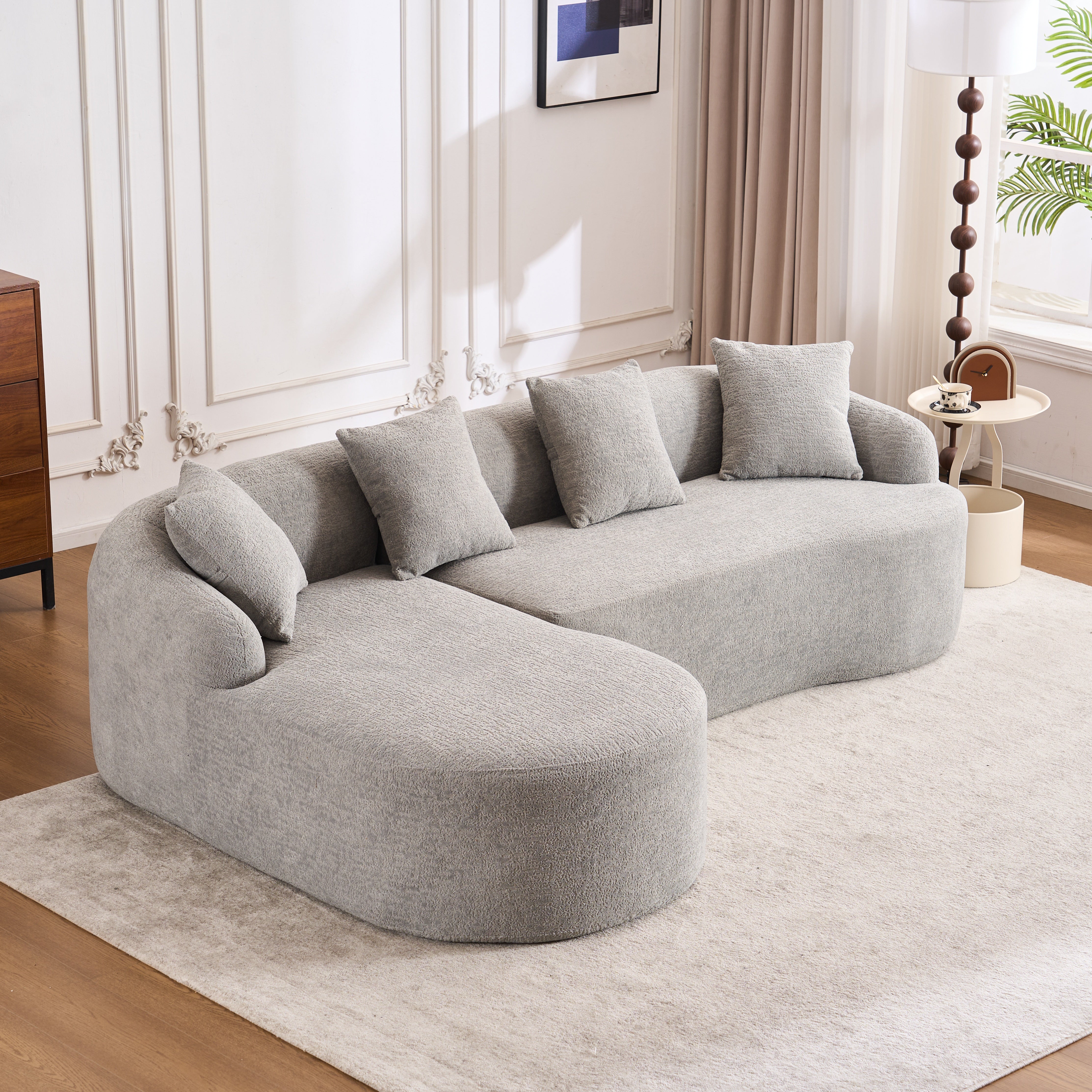 Tacoma 99” L-Shape Sectional Sofa with Curved Chaise