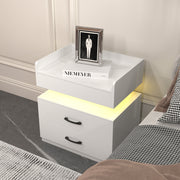 Avero Modern Nightstand with LED Lights and 2 Drawers