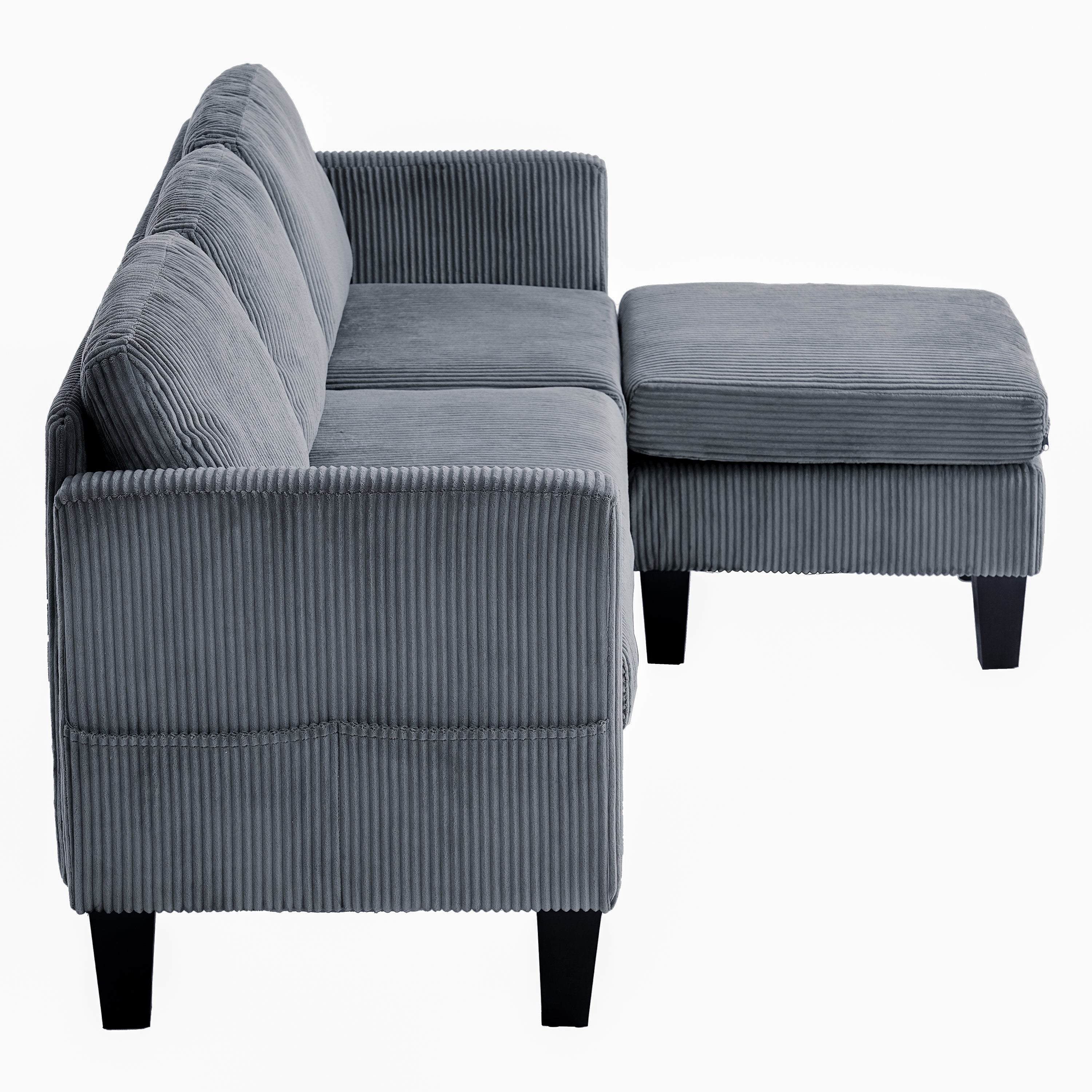 Marina 67" Modern Cashmere L-Shaped Multifunctional Sofa