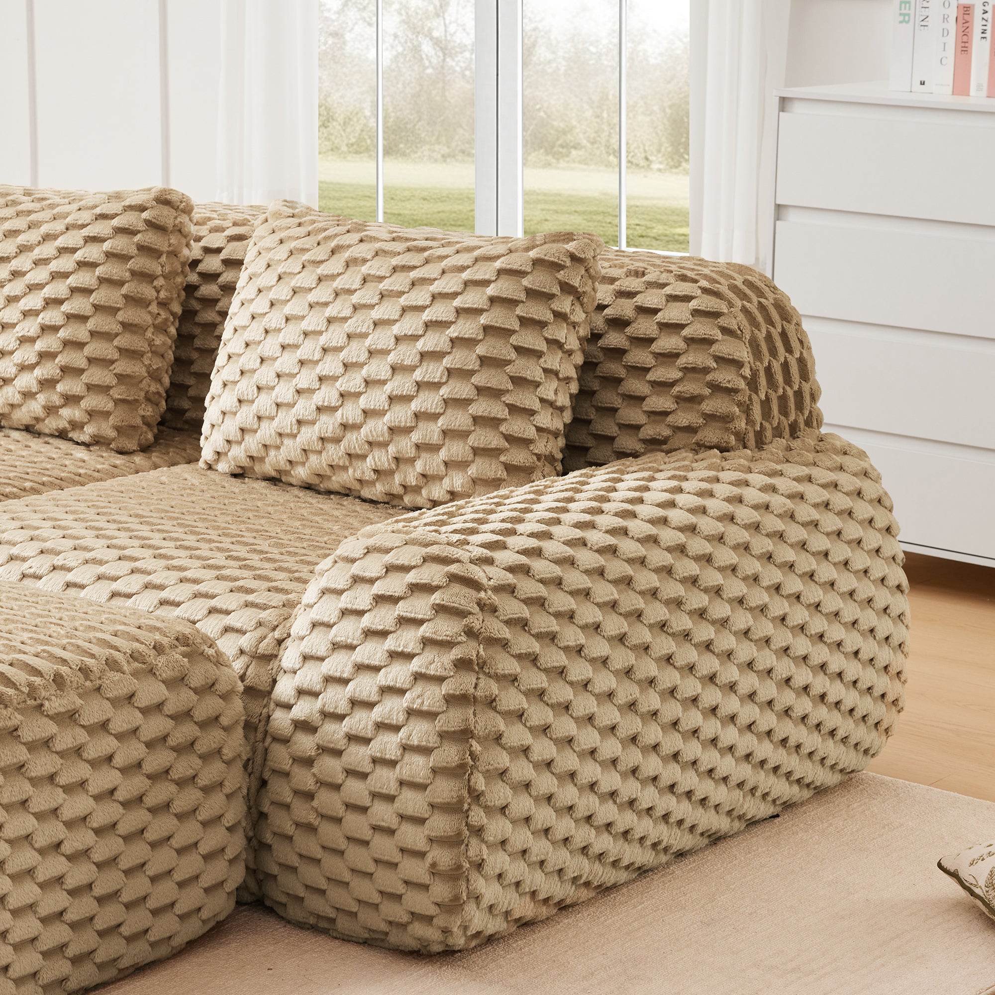 Olathe 82" Flannelette Fabric Modern 2-Seater Sofa with Deep Seat and Anti-Slip Design