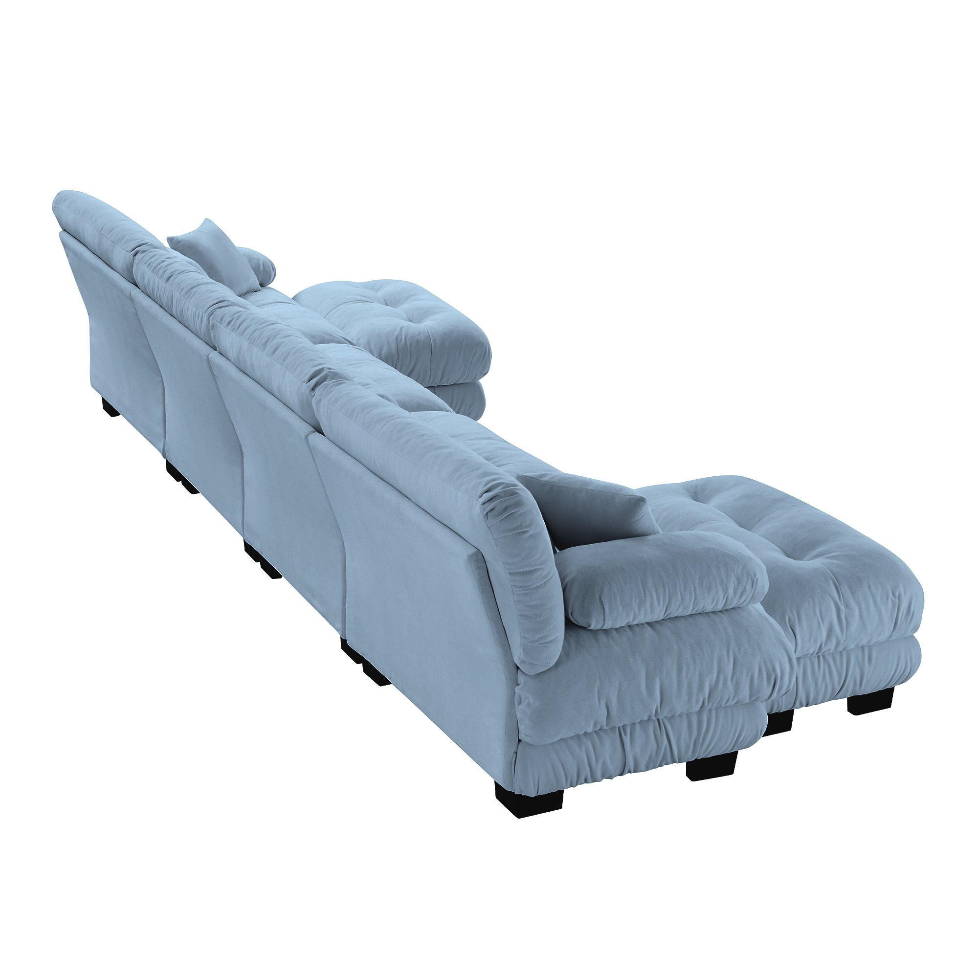 Monterey 173" Oversized Modular Chenille U-Shaped Cloud Sectional Sofa with 2 Ottomans
