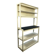 39.37' White and Black color 5-Tier Bakers Rack for Kitchen with Storage, Coffee Bar, Kitchen Shelves,  Microwave Stand