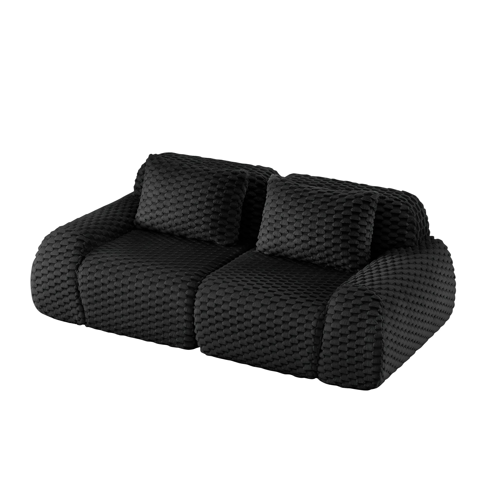 Olathe 82" Flannelette Fabric Modern 2-Seater Sofa with Deep Seat and Anti-Slip Design