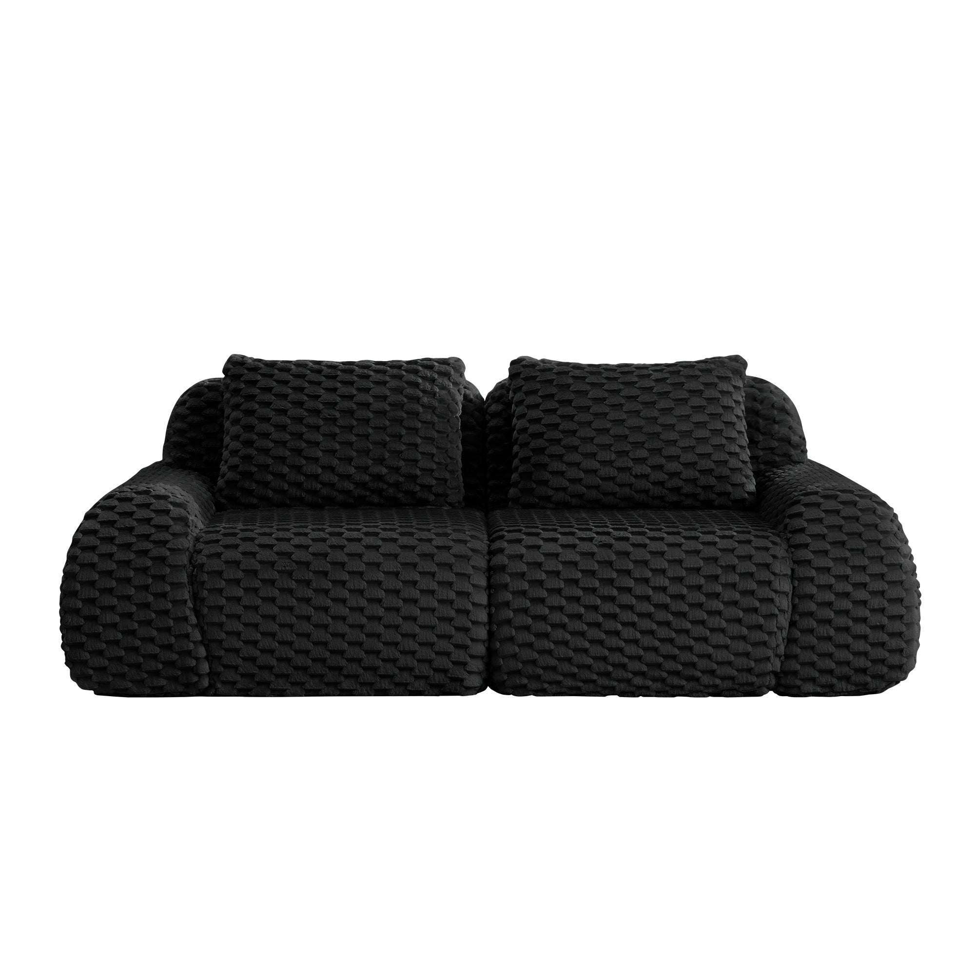 Olathe 82" Flannelette Fabric Modern 2-Seater Sofa with Deep Seat and Anti-Slip Design