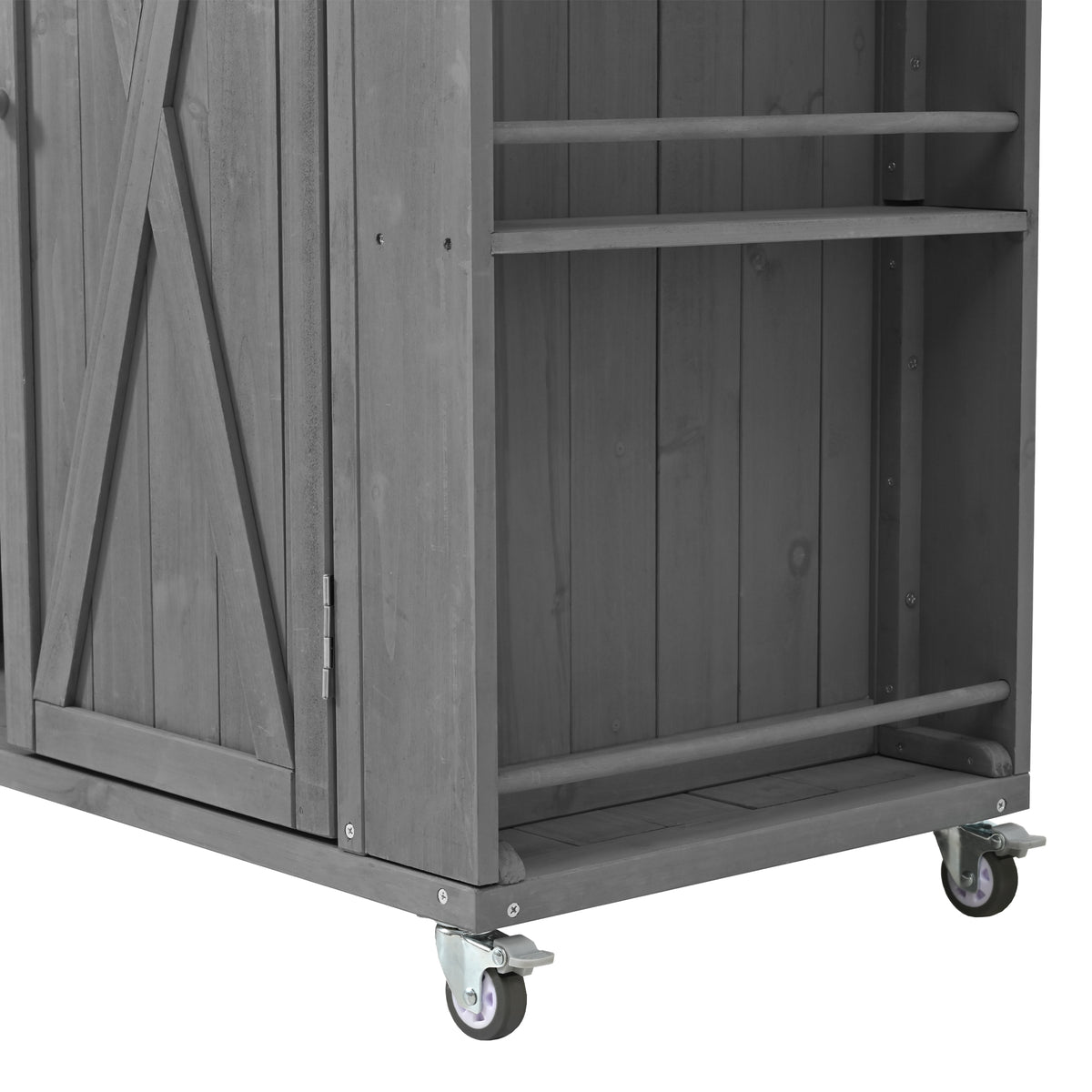 Quebec 52" Outdoor Fir Wood Kitchen Island with Stainless Steel Top, Black