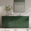 Grenoble 59" Sideboard Storage Cabinet with Sculptural Wave Pattern
