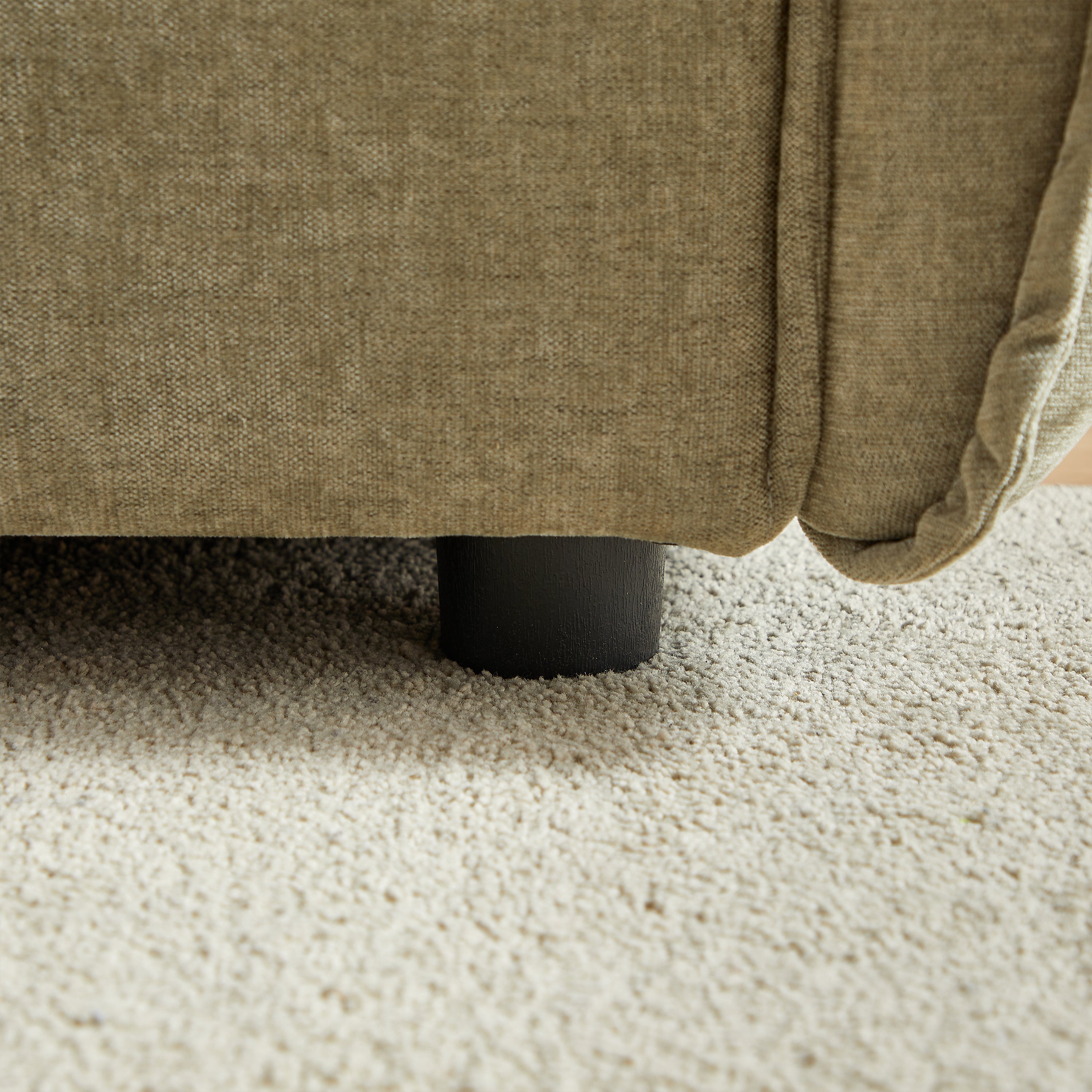 Phoenix 88" 3-Seater Linen Fabric Sofa, Light Green