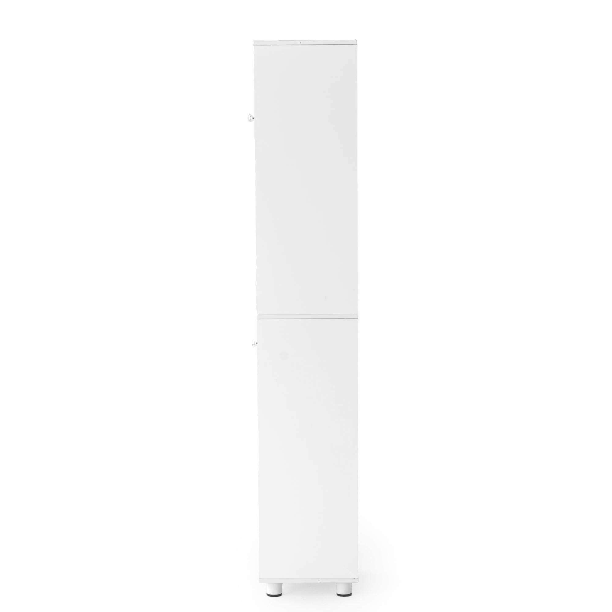 Homy Casa JERICHO 63“ Narrow White Linen Tall Bathroom Storage Cabinet Freestanding