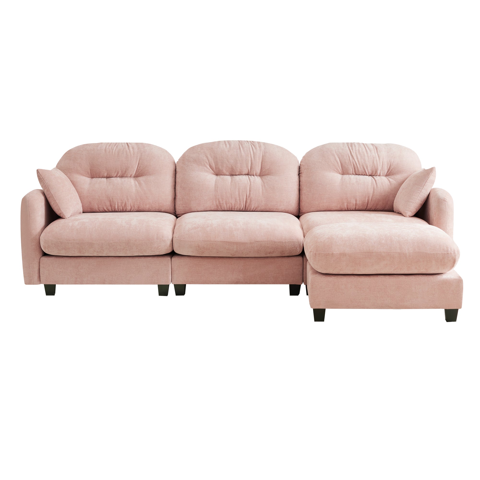 Roselyn 107" Modular Chenille Cloud L-Shaped Sectional Sofa with Ottoman