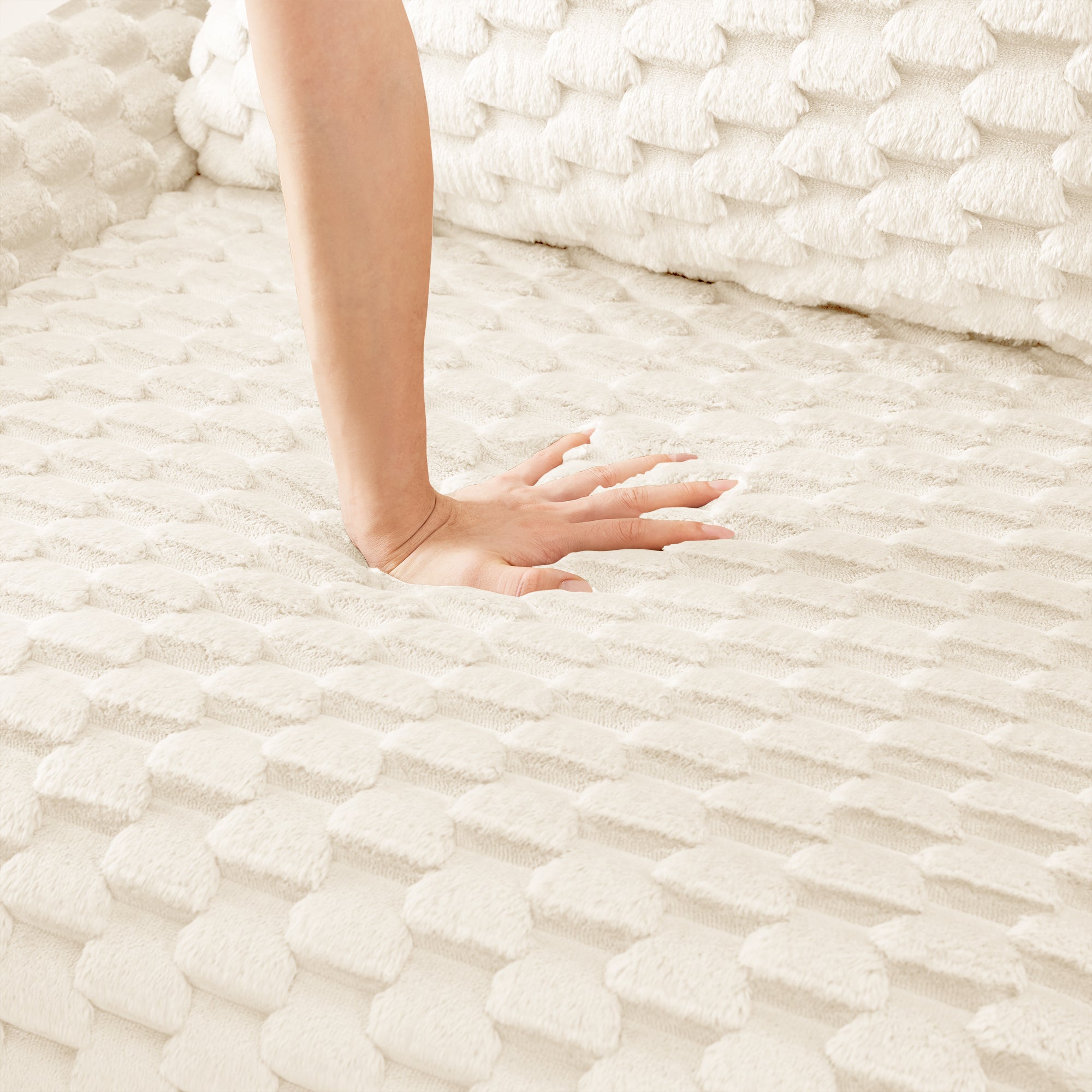 Olathe 146" Modular Flannelette Fabric L-Shaped Sectional Sofa with Movable Ottoman