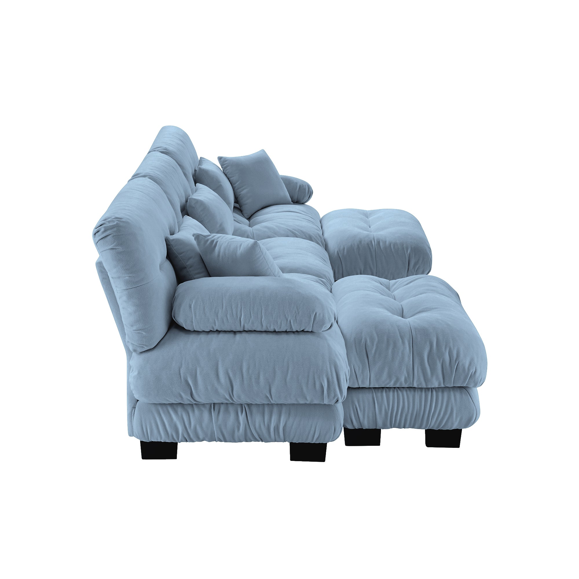 Monterey 134" Modular Chenille U-Shaped Cloud Sectional Sofa with 2 Ottomans