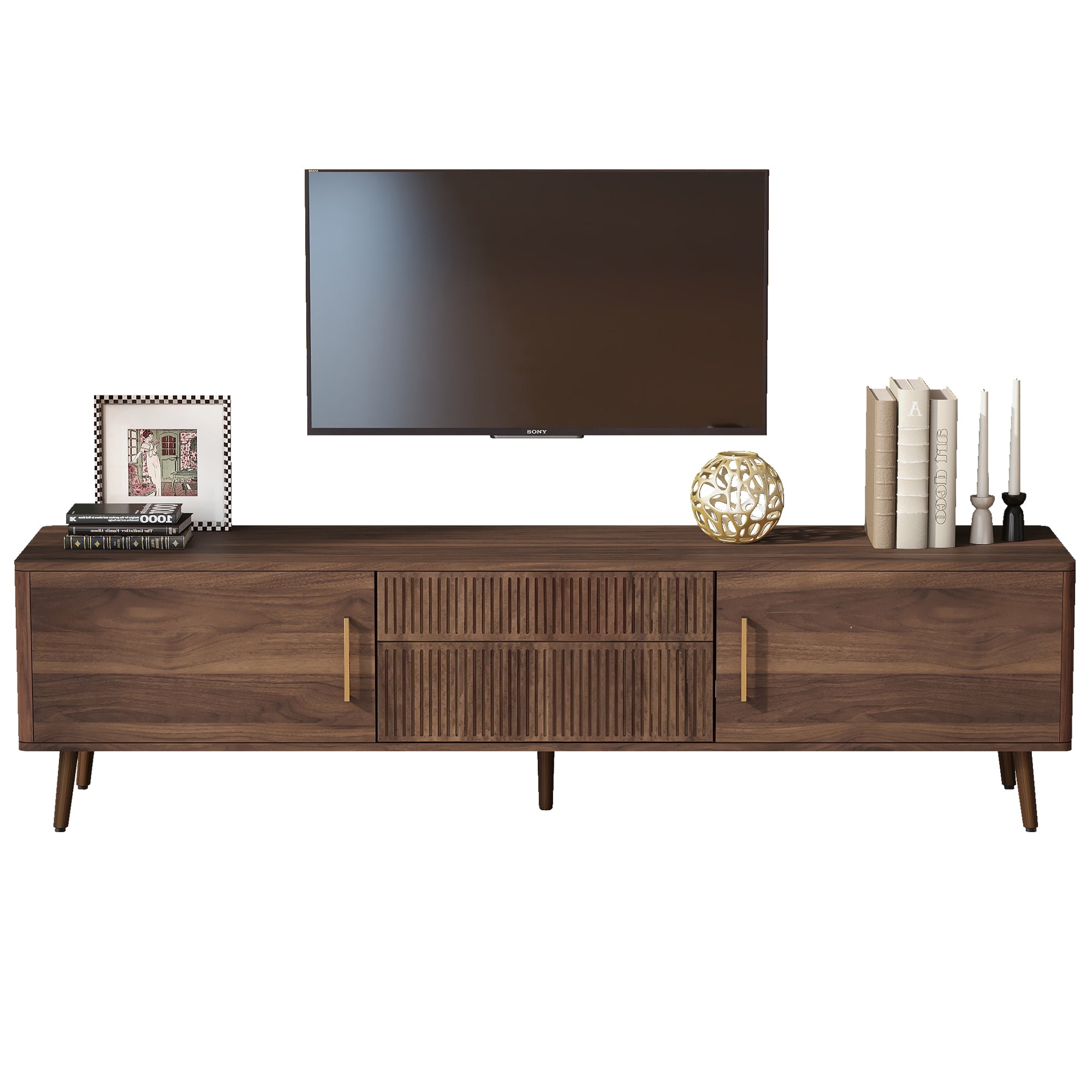 Astoria Mid Century TV Stand with 2 Drawers