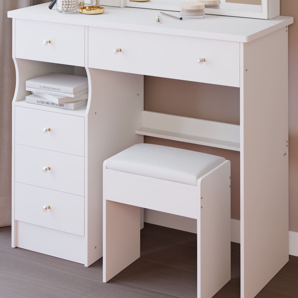 Mona 37" Vanity Set with Sliding Mirror