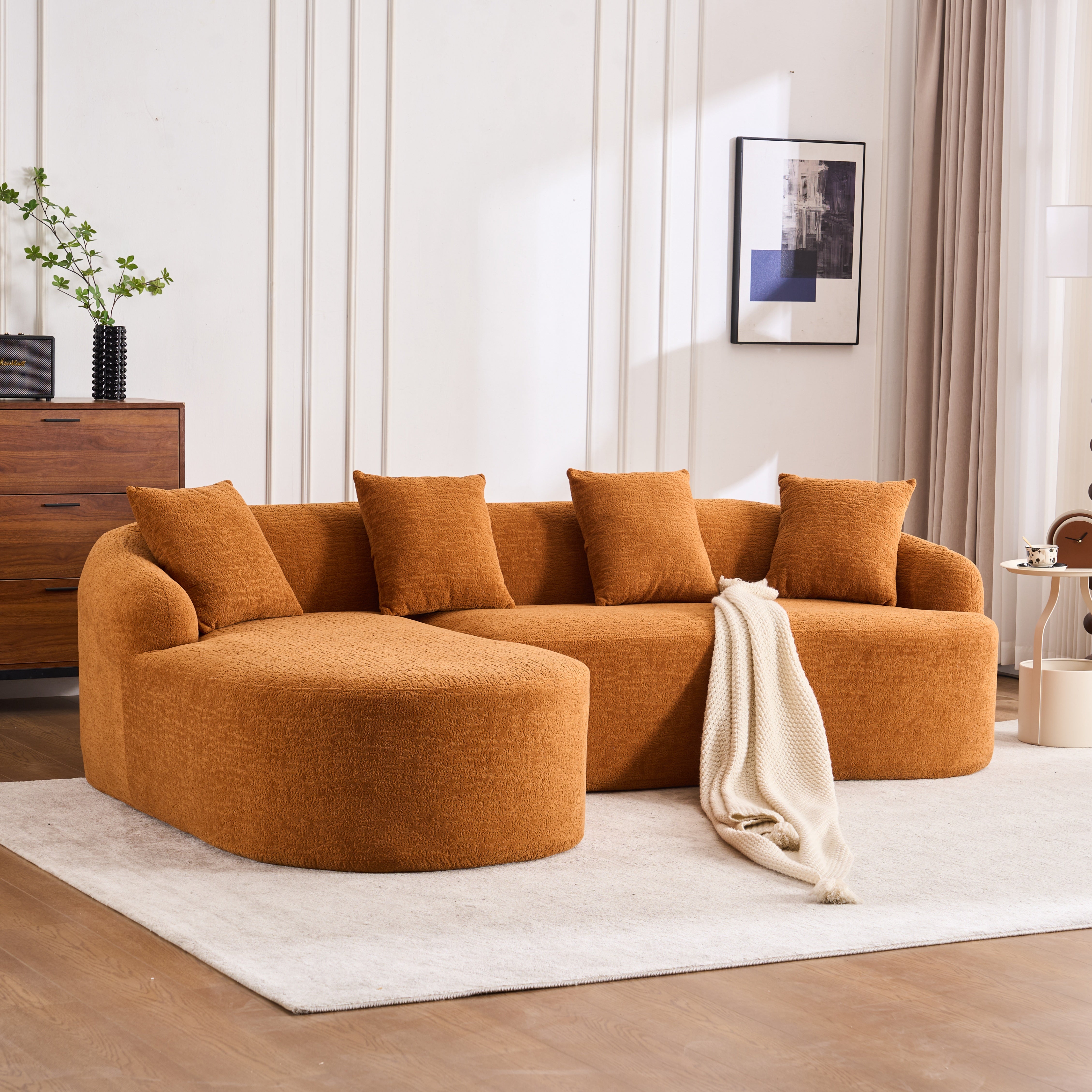Tacoma 99” L-Shape Sectional Sofa with Curved Chaise