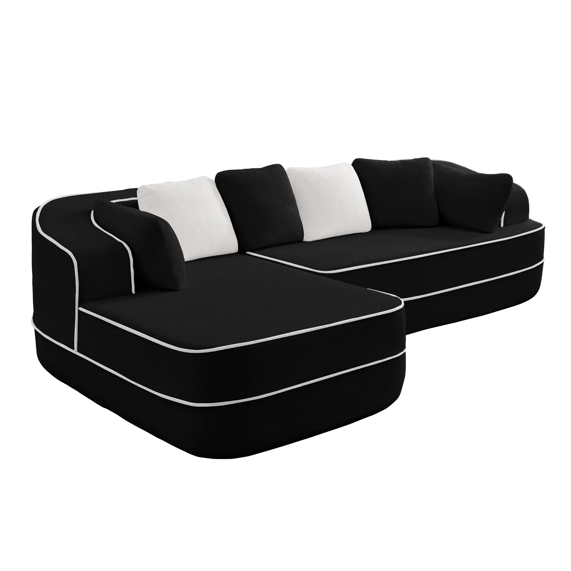 Gilbert 106" Teddy Fabric Modular Sectional Sofa with Left L-Shaped Chaise