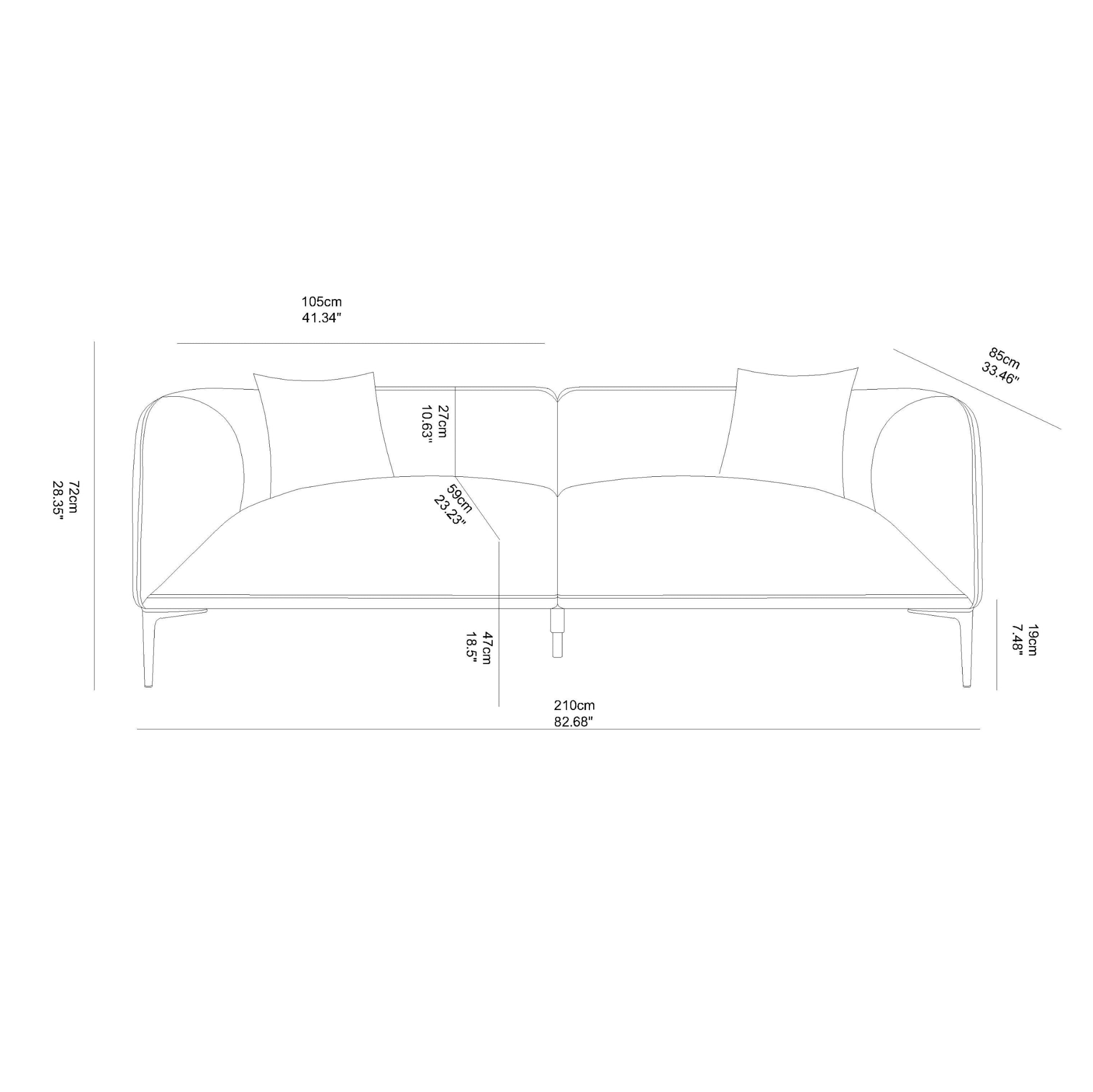 Portland 83" Modern Boucle Loveseat Sofa with Wood Legs