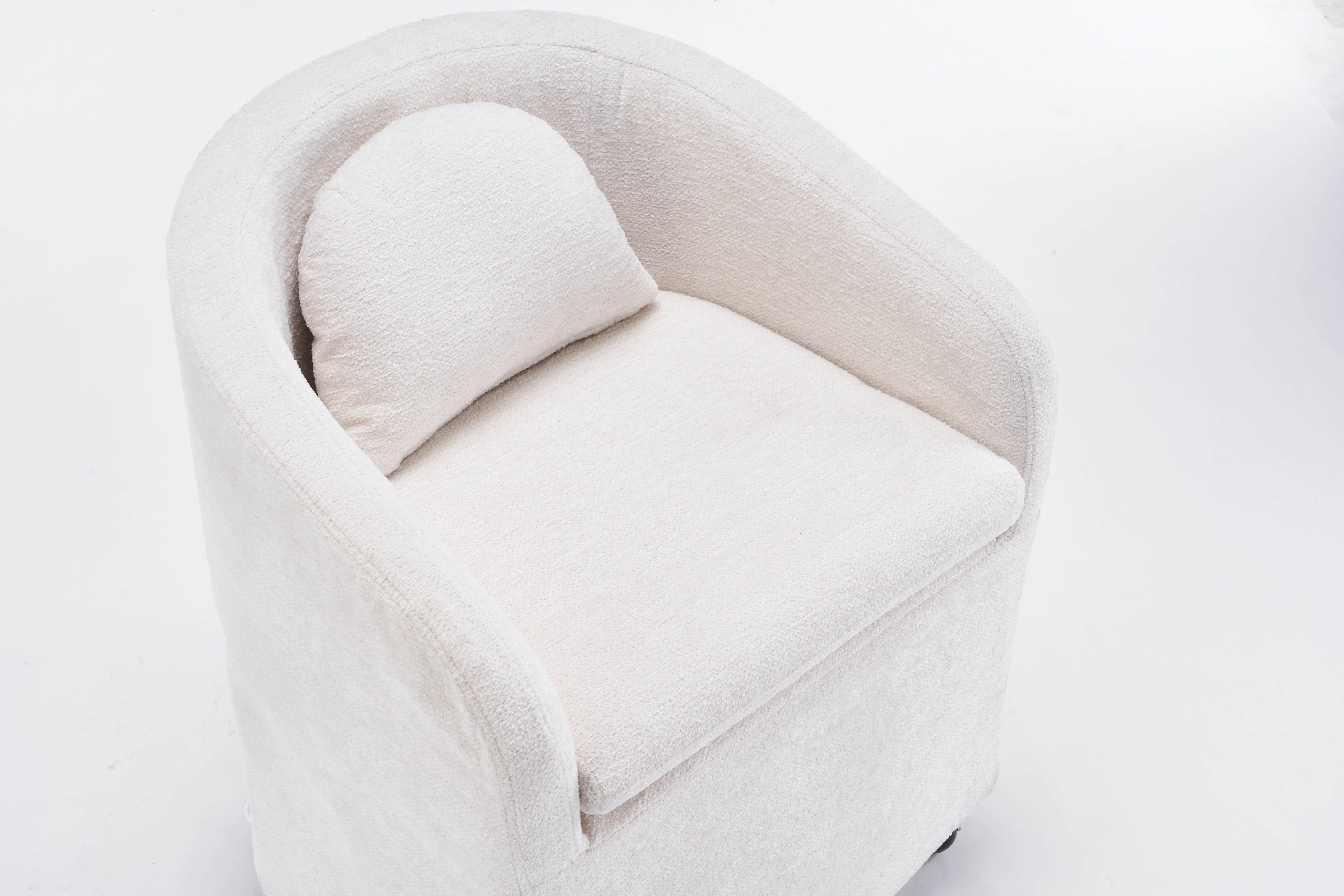 Badlands Chenille Accent Armchair with Wheels, Beige