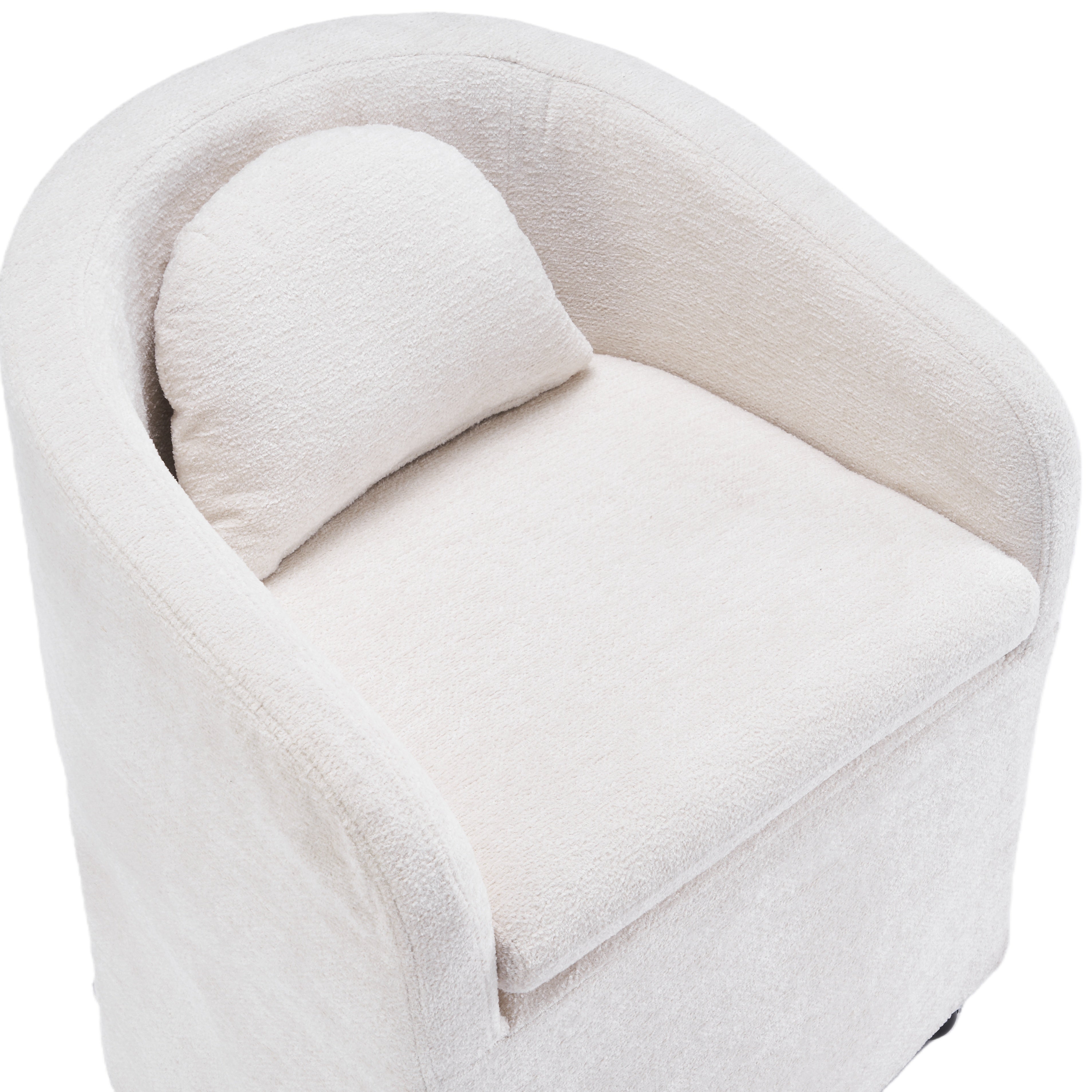 Badlands Chenille Accent Armchair with Wheels, Beige