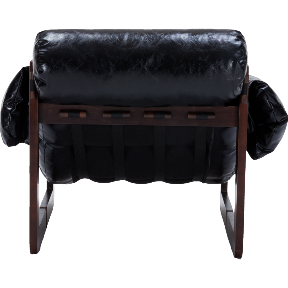 Ravena Modern Vintage Leather Lounge Chair with Removable Armrests