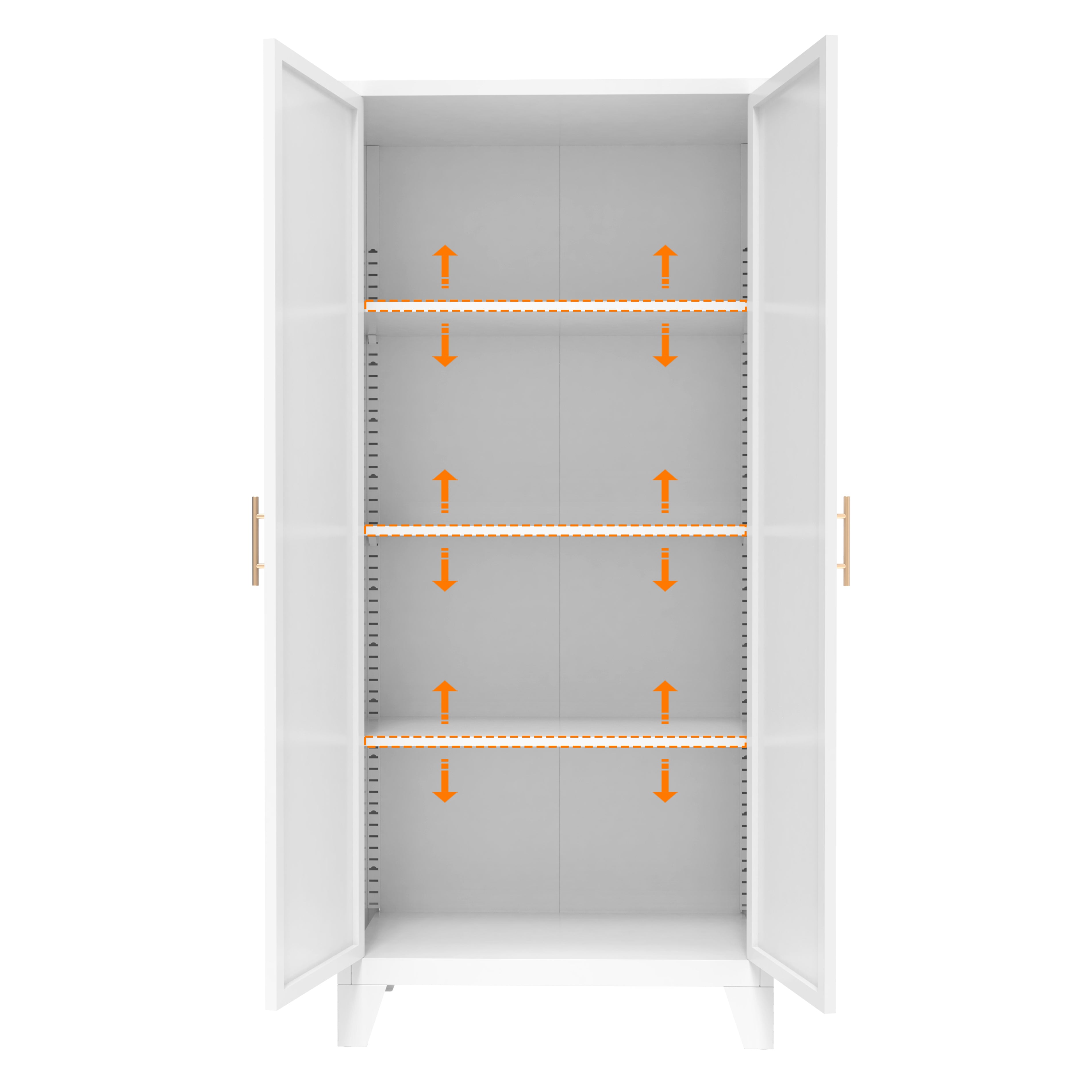 Elva 61" Storage Cabinet with Adjustable Shelves
