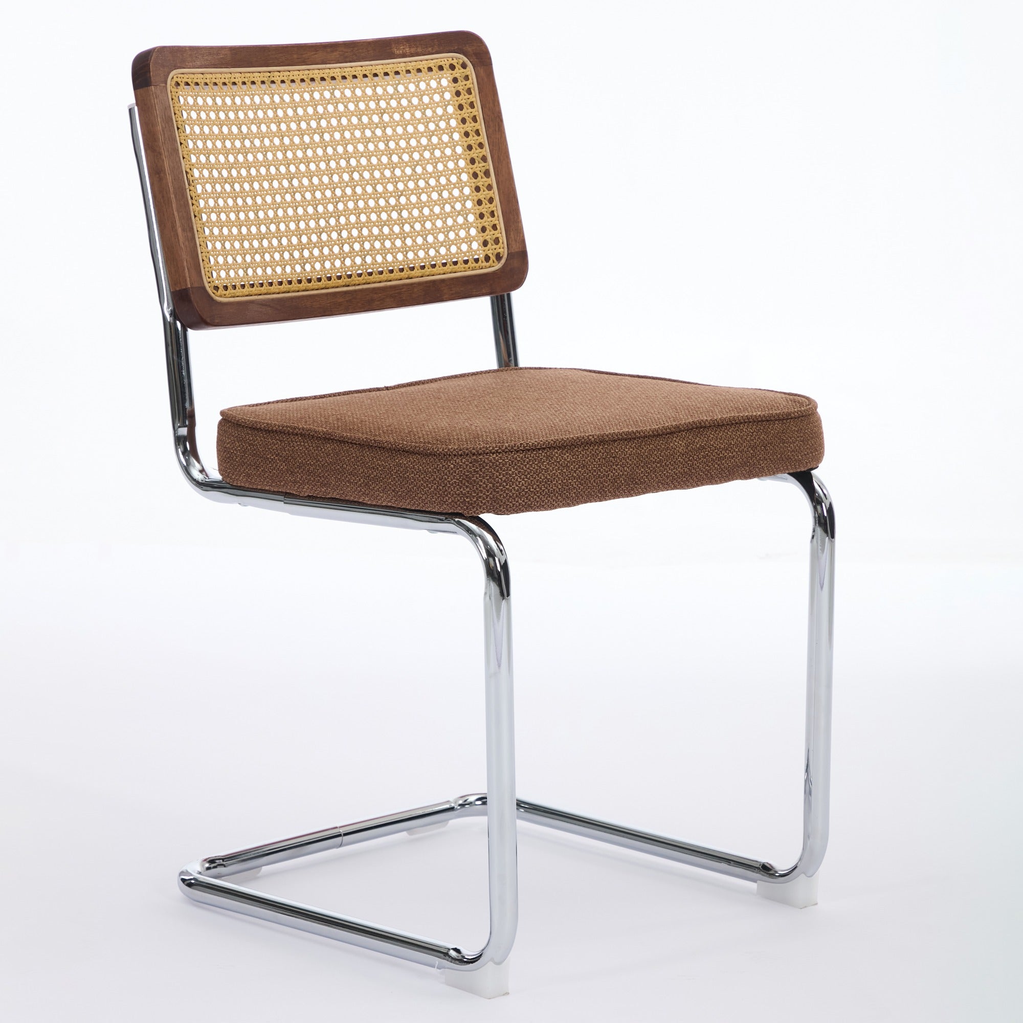 Homy Casa Marlow Mid Century Modern 2 PCS Dining Chairs Upholstered Rattan Kitchen Chairs Open Box