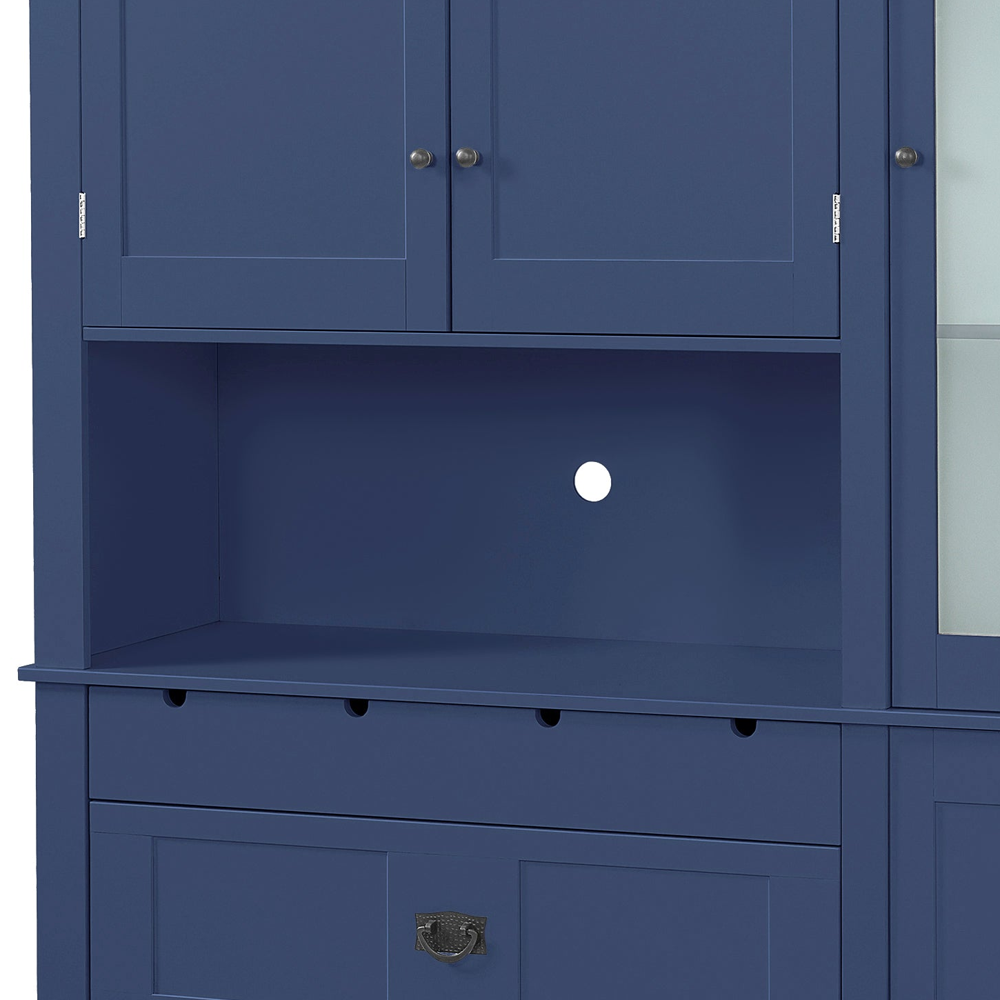 Dallas 78" Tall Kitchen Pantry Cabinet with Microwave Shelf, Drawers and Door Storage