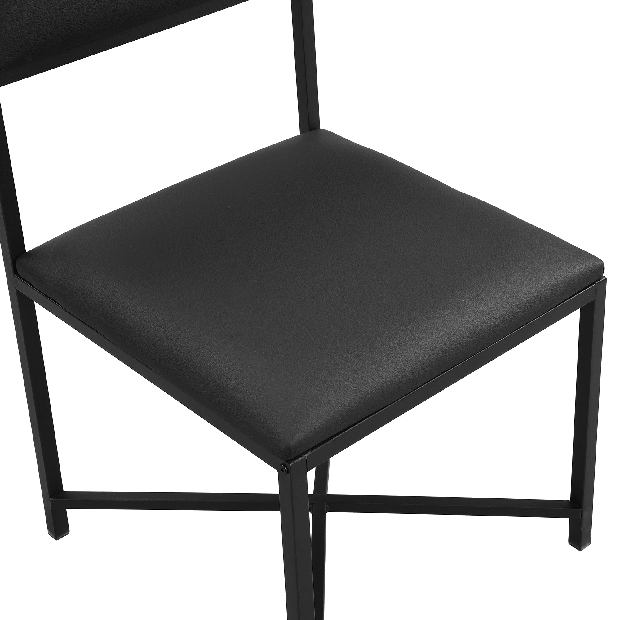 Lento 63" Modern Black 5 Piece Extendable Dining Table Set with Storage and Chairs