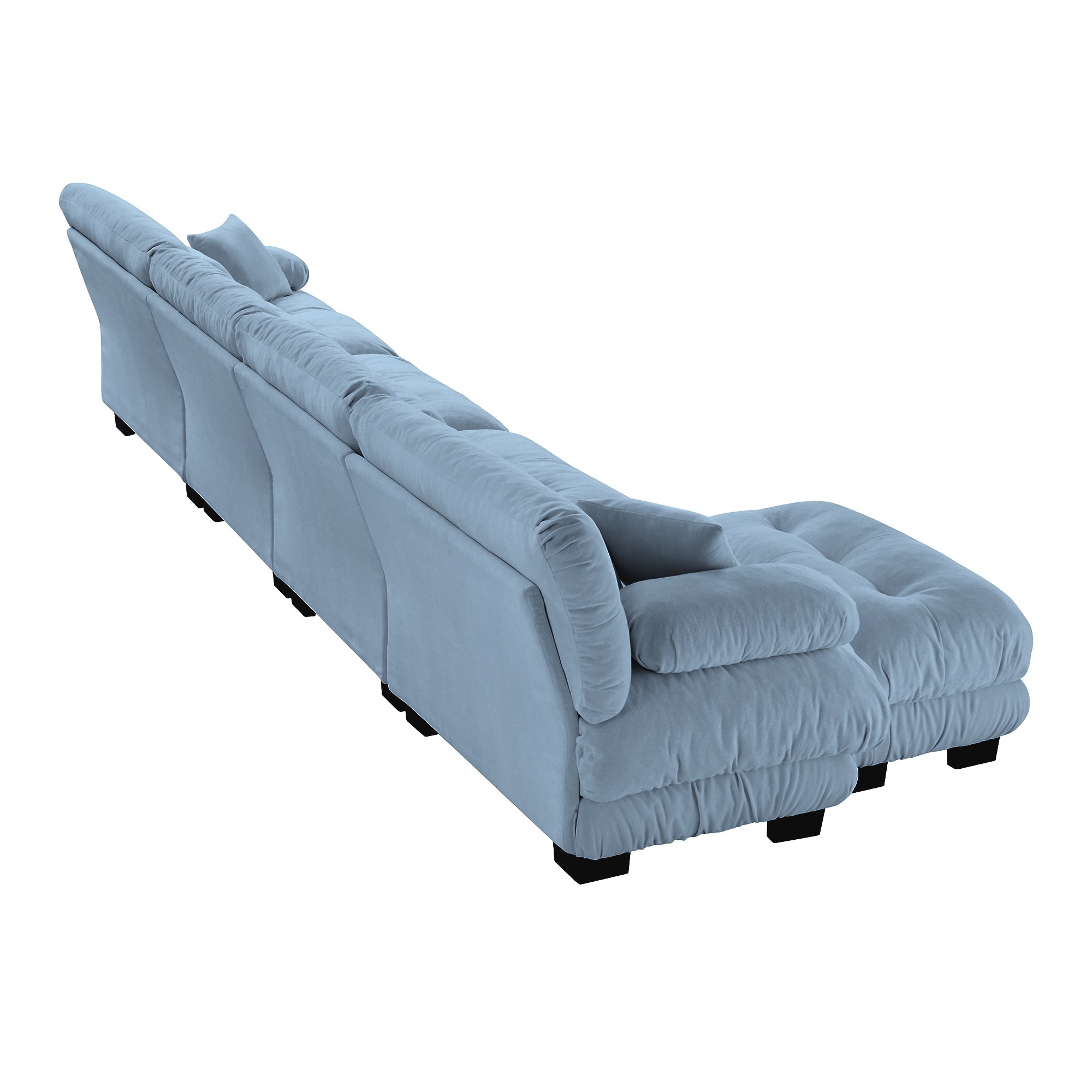 Monterey 173" Oversized Modular Chenille L-Shaped Cloud Sectional Sofa with Ottoman