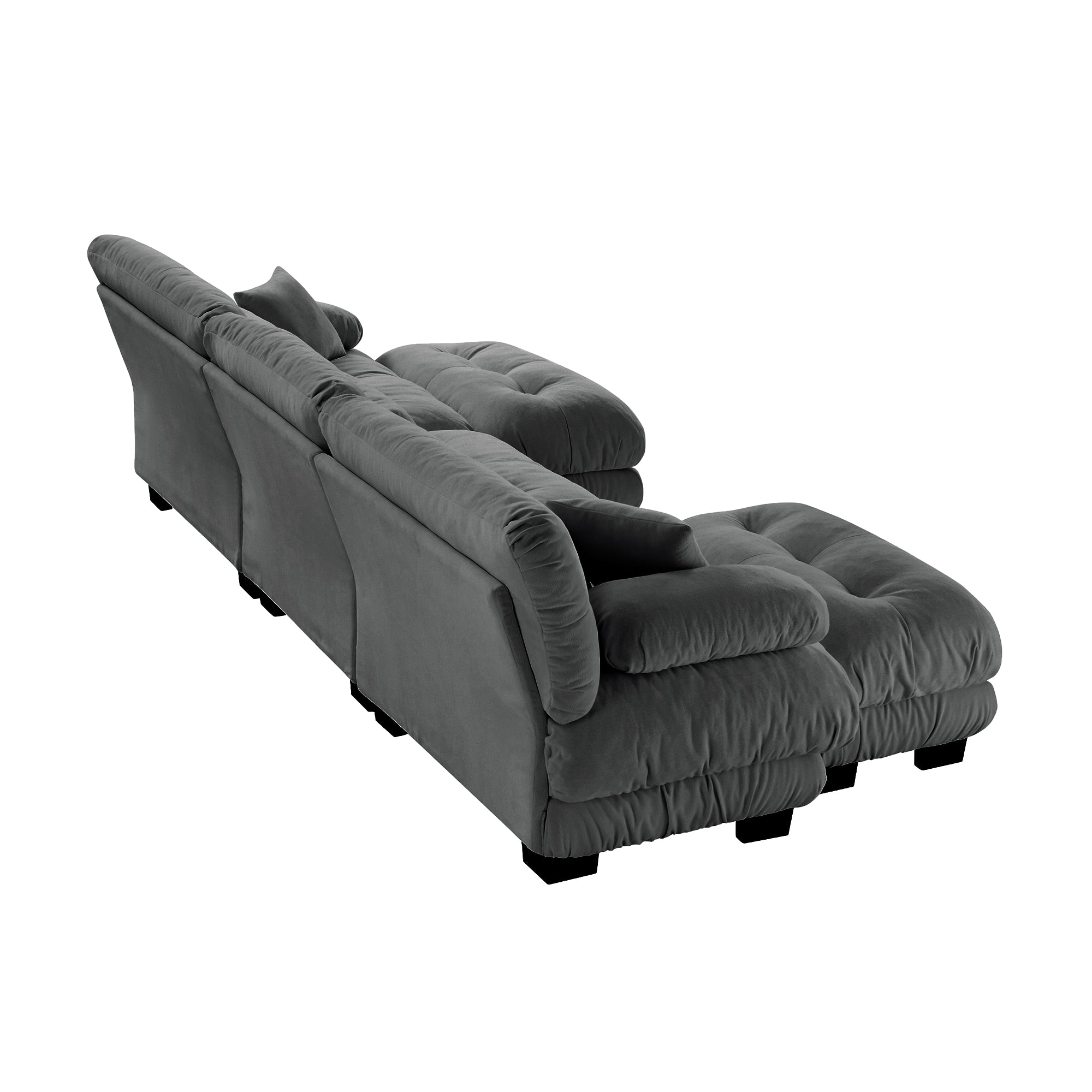 Monterey 134" Modular Chenille U-Shaped Cloud Sectional Sofa with 2 Ottomans