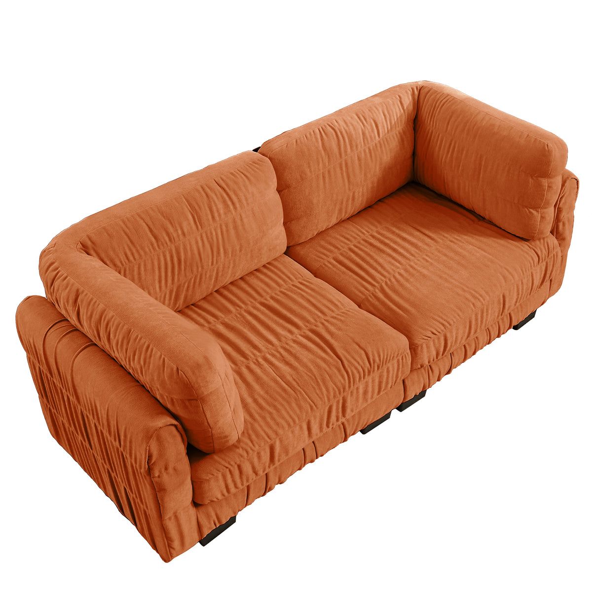 Reston 79" Modular Chenille Loveseat Sofa with Ruched Detailing