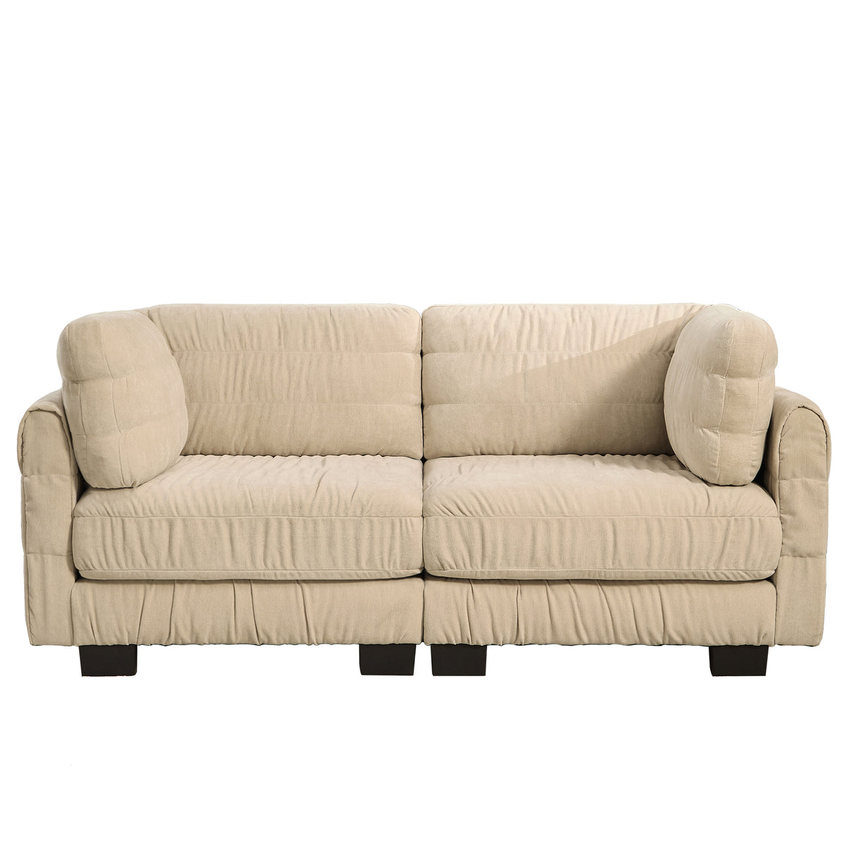 Reston 79" Modular Chenille Loveseat Sofa with Ruched Detailing