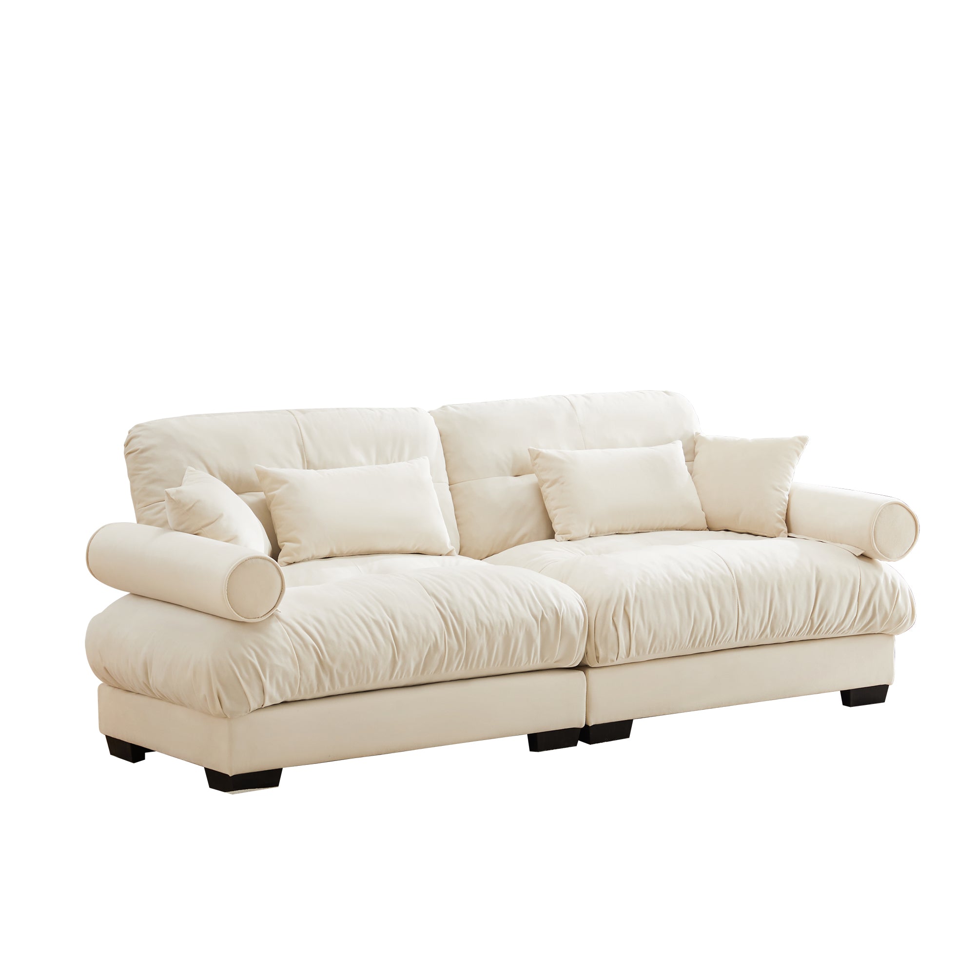 Napa 94" Modular Velvet Upholstered 2-Seater Sofa with Bolstered Armrests