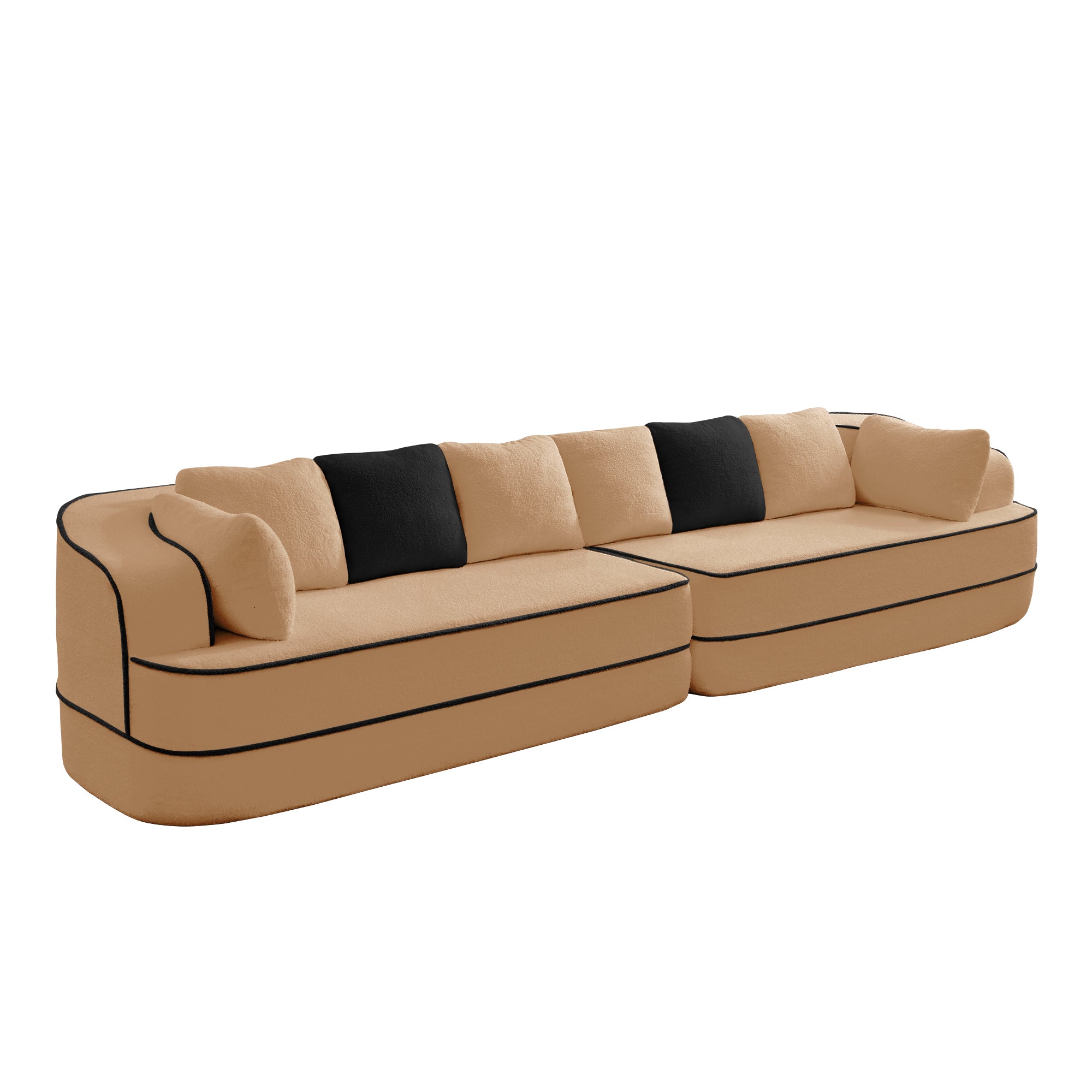 Gilbert 135" Teddy Fabric 4-Seat Oversized Modular Sofa