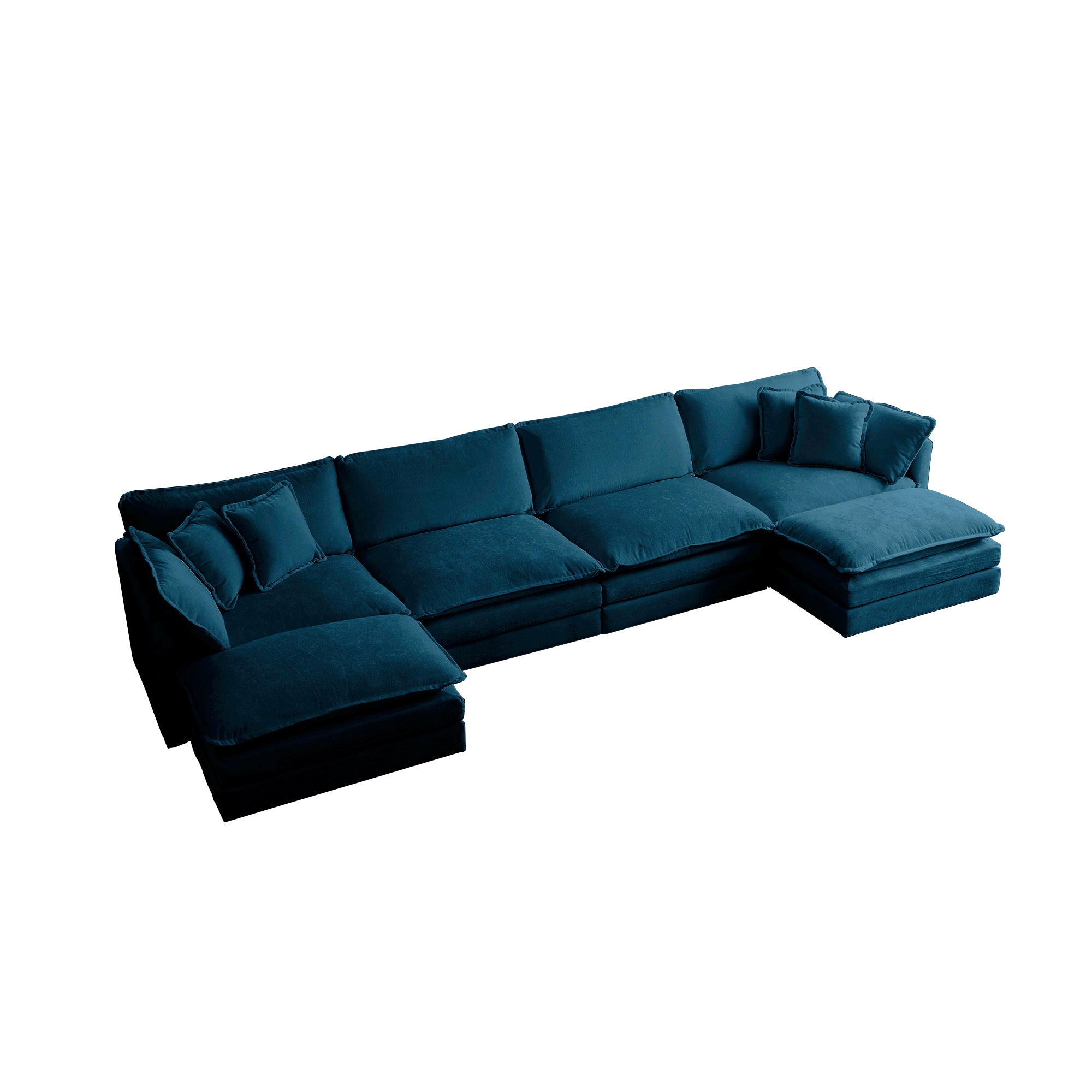 Fremont 147” 6 Piece Large U-Shaped Modular Sectional Sofa Set with 2 Ottomans