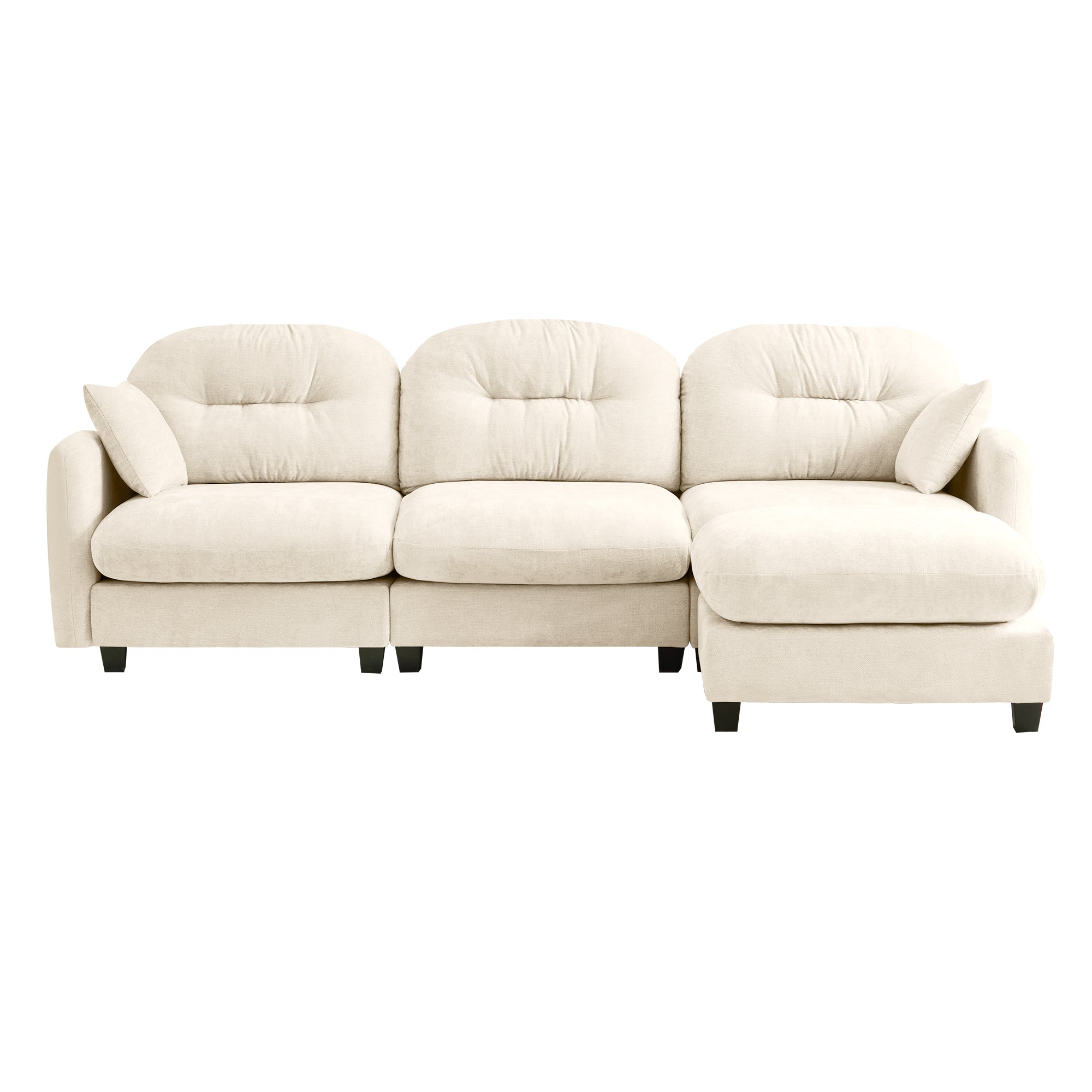 Roselyn 107" Modular Chenille Cloud L-Shaped Sectional Sofa with Ottoman