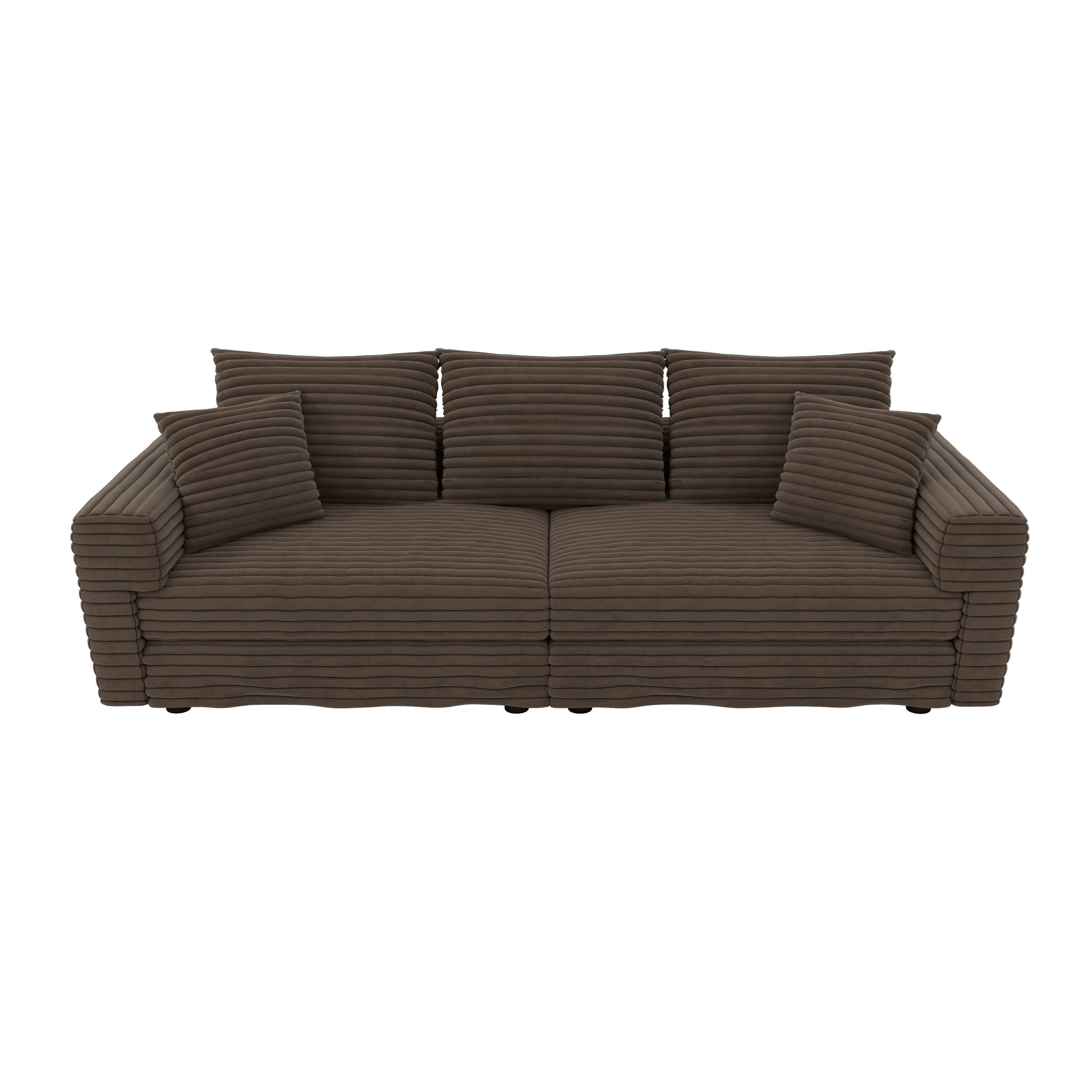 Norwalk 83" 5-Piece Modular Corduroy Upholstered Sectional Sofa with Ottomans