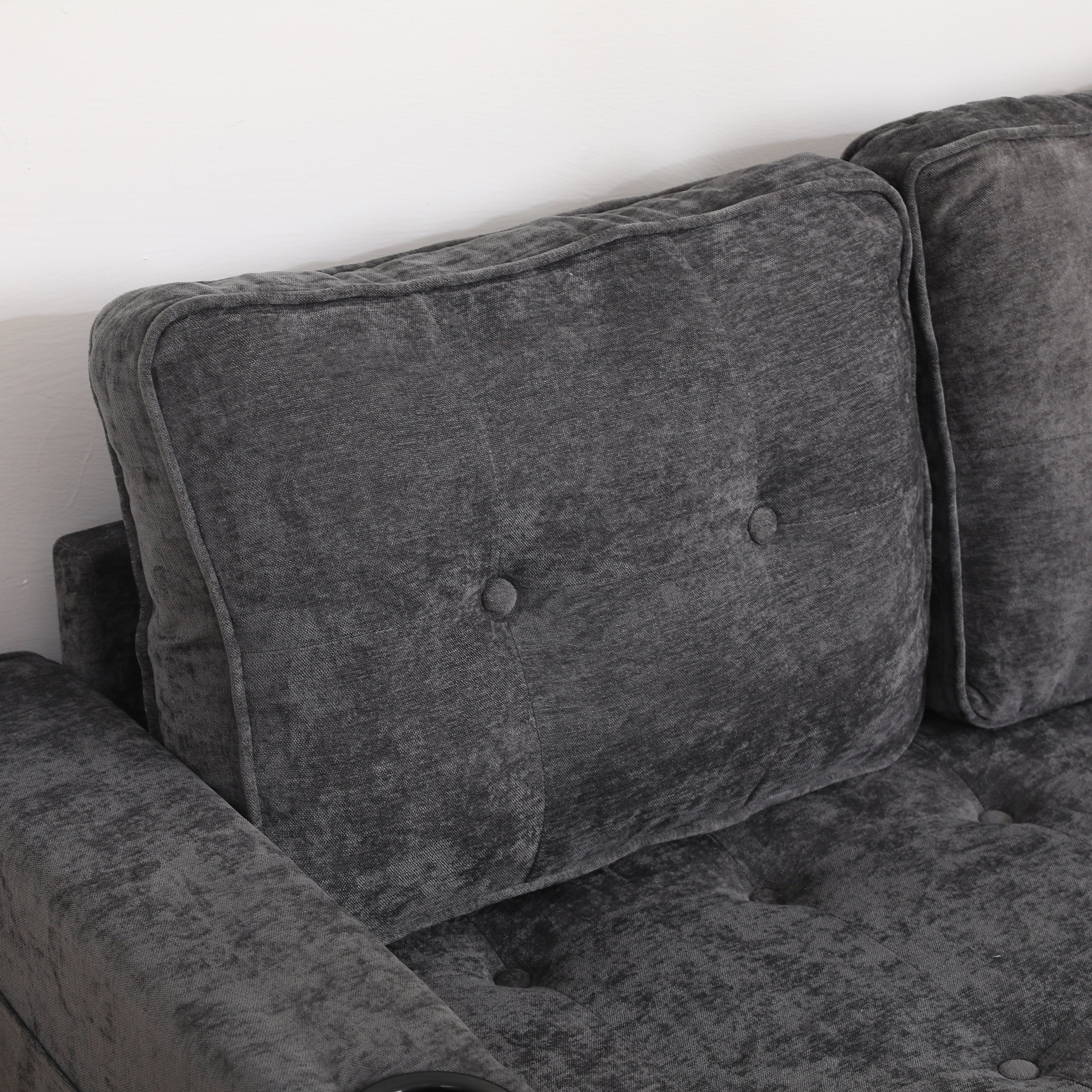 Tribeca 55" Velvet 3 Fold Sofa Bed with Side Pockets