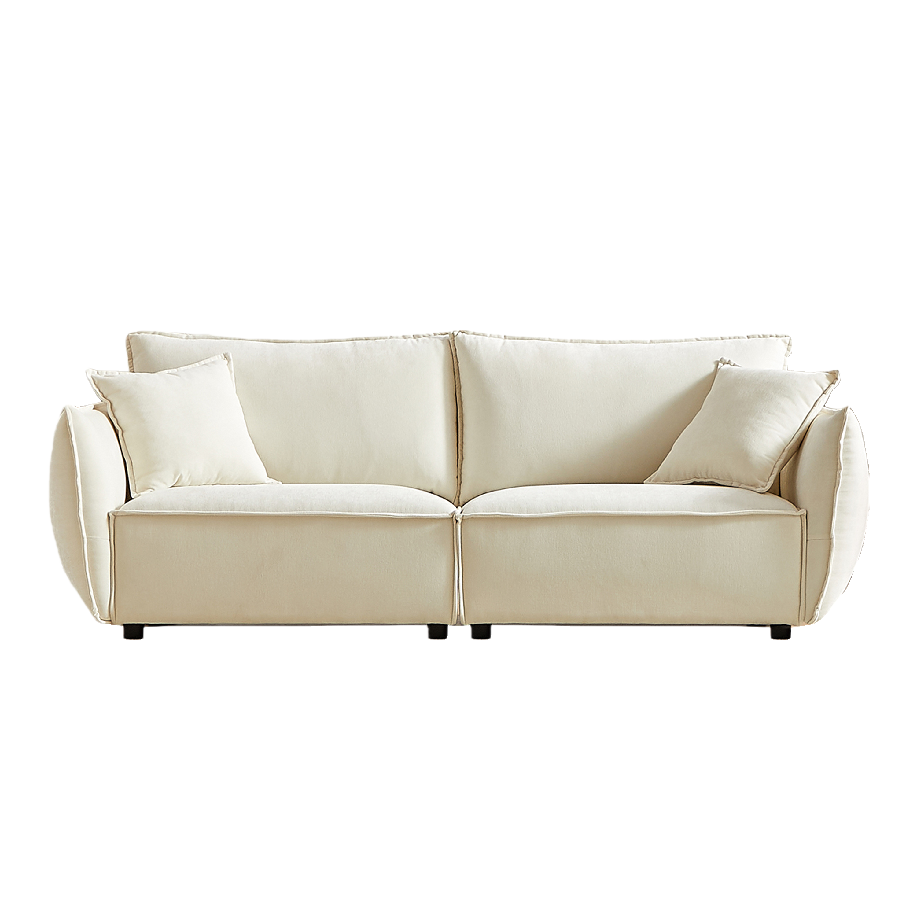 Phoenix 88" 3-Seater Linen Fabric Sofa, Beige