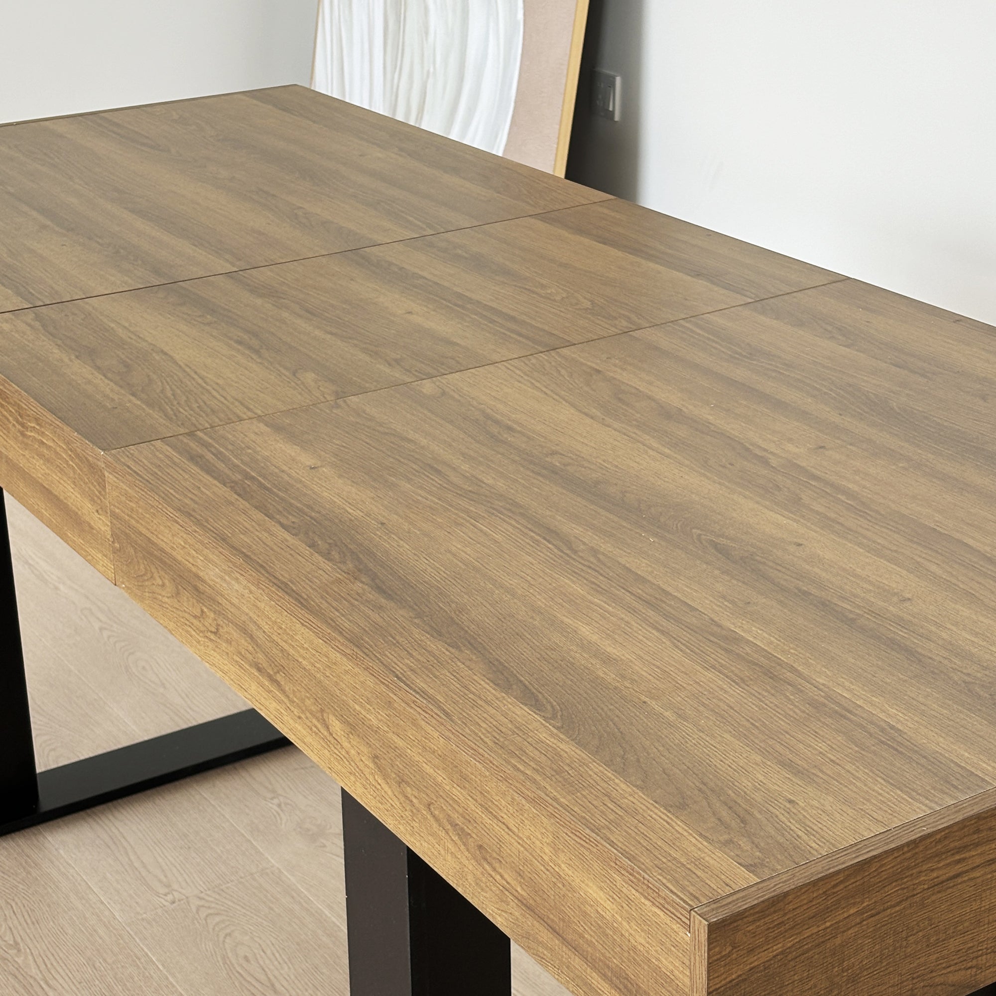 Brombach 63–78.7" Aged-Wood Extendable Rectangular Dining Table