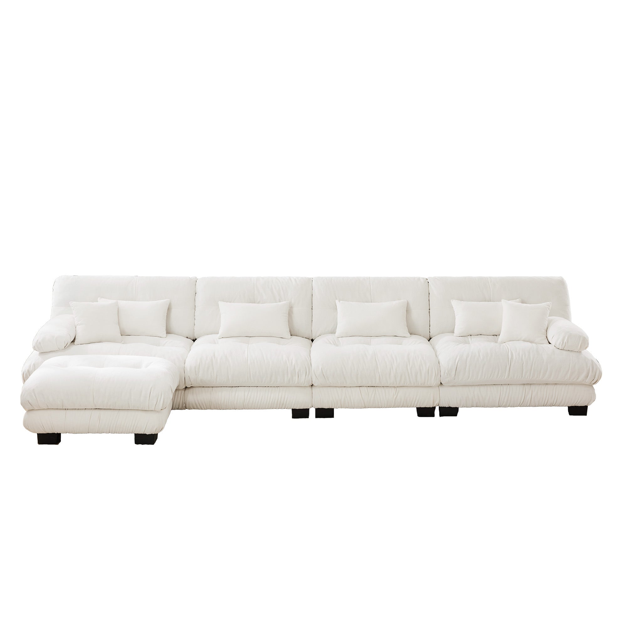 Monterey 173" Oversized Modular Chenille L-Shaped Cloud Sectional Sofa with Ottoman