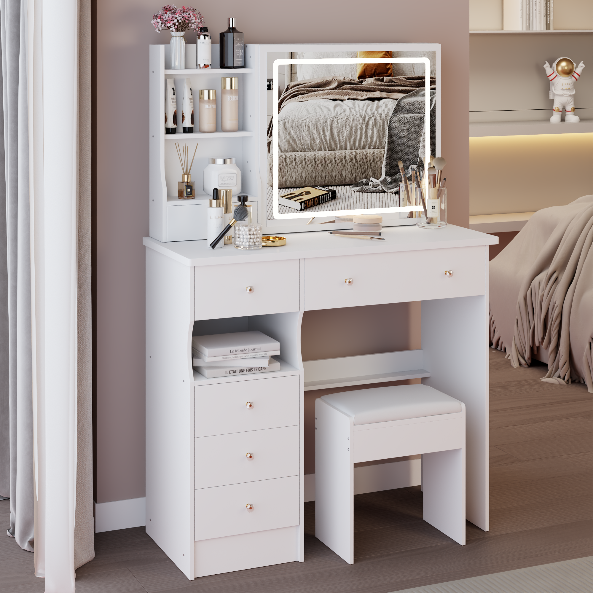 Mona 37" Vanity Set with LED Mirror